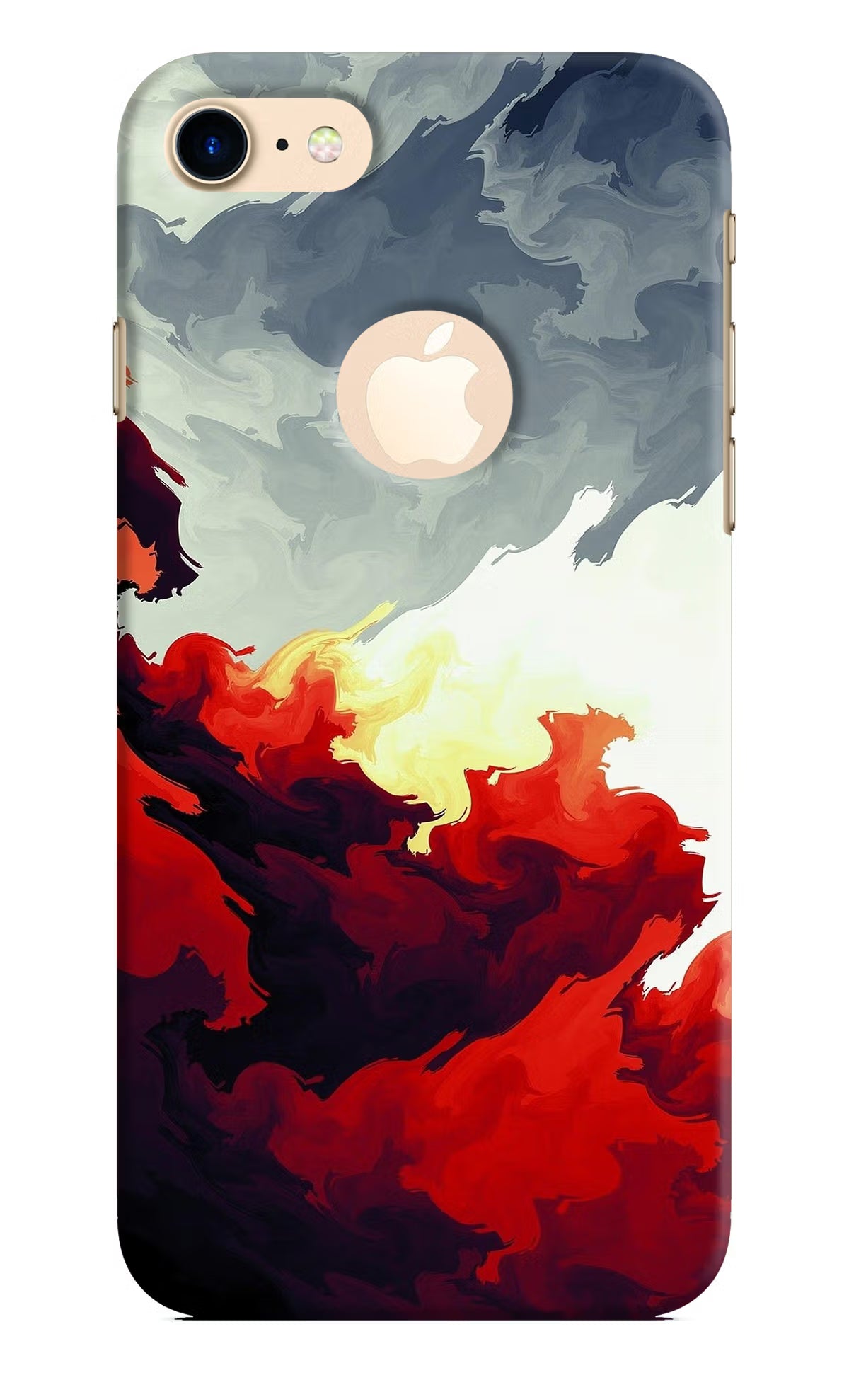 Fire Cloud iPhone 8 Logocut Back Cover - Fire Cloud iPhone 8 Logocut Hard Case Back Cover by Casekaro Fire Cloud iPhone 8 Logocut Hard Case Back Cover by Casekaro