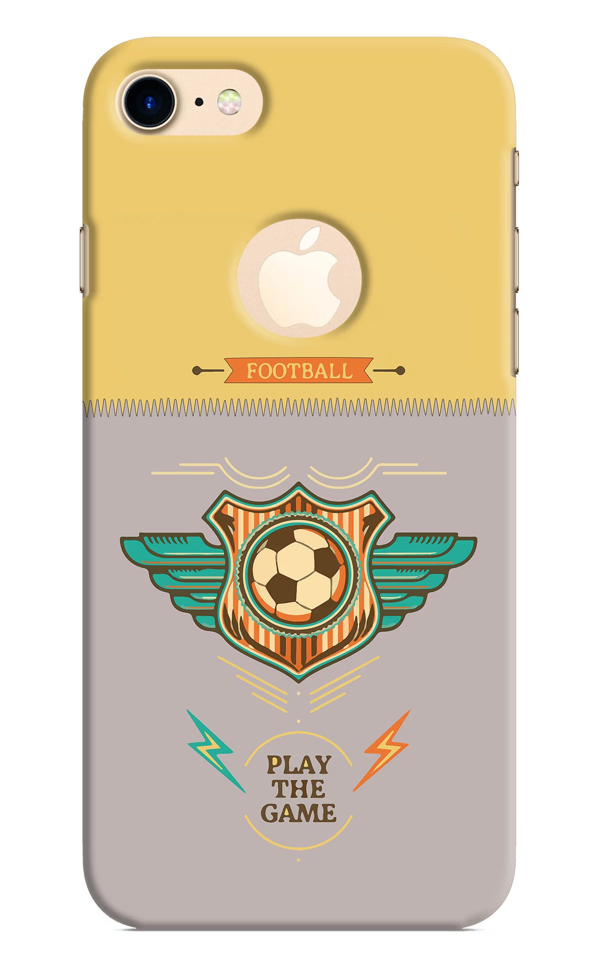 Football iPhone 8 Logocut Back Cover - Football iPhone 8 Logocut Hard Case Back Cover by Casekaro Football iPhone 8 Logocut Hard Case Back Cover by Casekaro