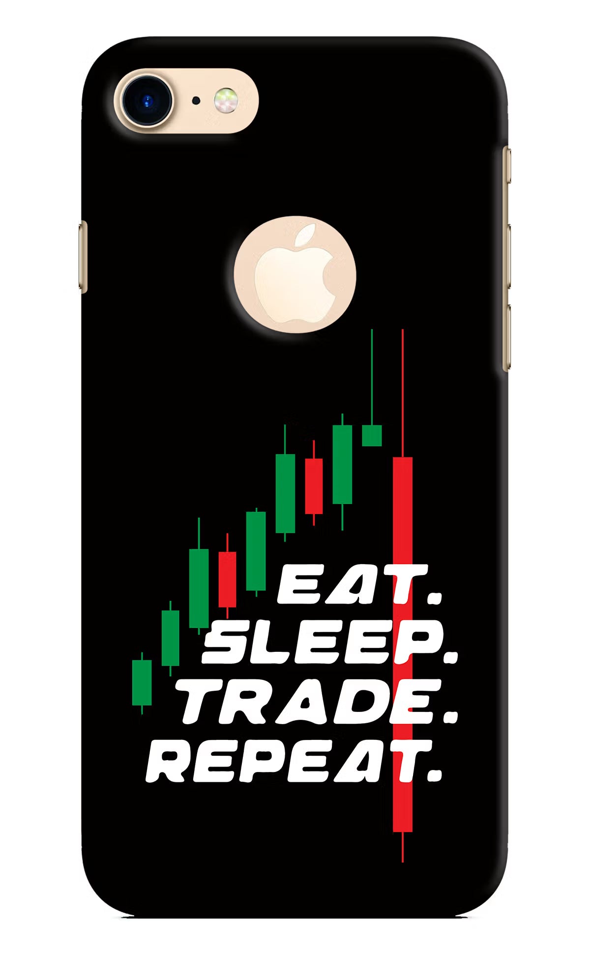 Eat Sleep Trade Repeat iPhone 8 Logocut Back Cover - Eat Sleep Trade Repeat iPhone 8 Logocut Hard Case Back Cover by Casekaro Eat Sleep Trade Repeat iPhone 8 Logocut Hard Case Back Cover by Casekaro