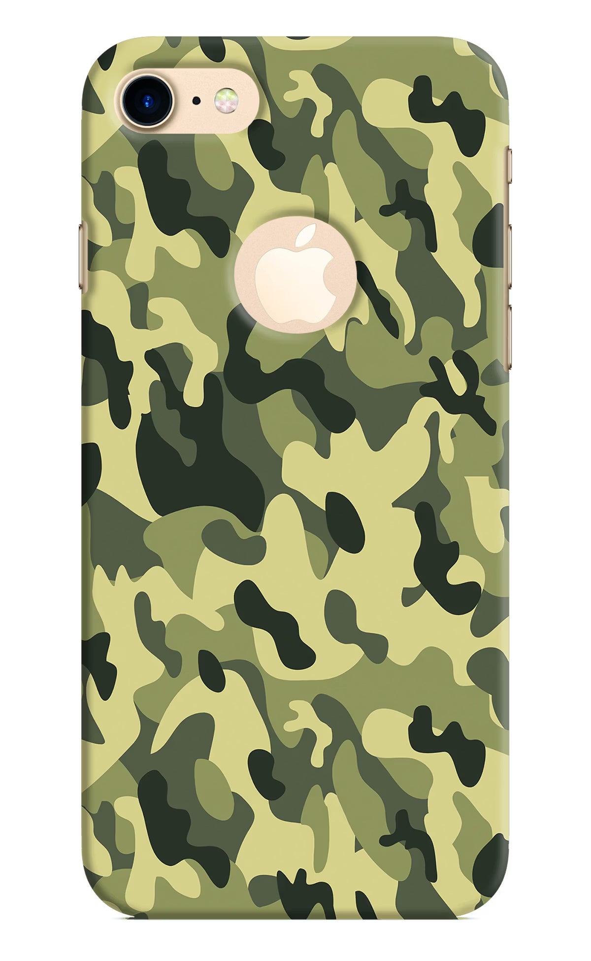 Camouflage iPhone 8 Logocut Back Cover - Camouflage iPhone 8 Logocut Hard Case Back Cover by Casekaro Camouflage iPhone 8 Logocut Hard Case Back Cover by Casekaro