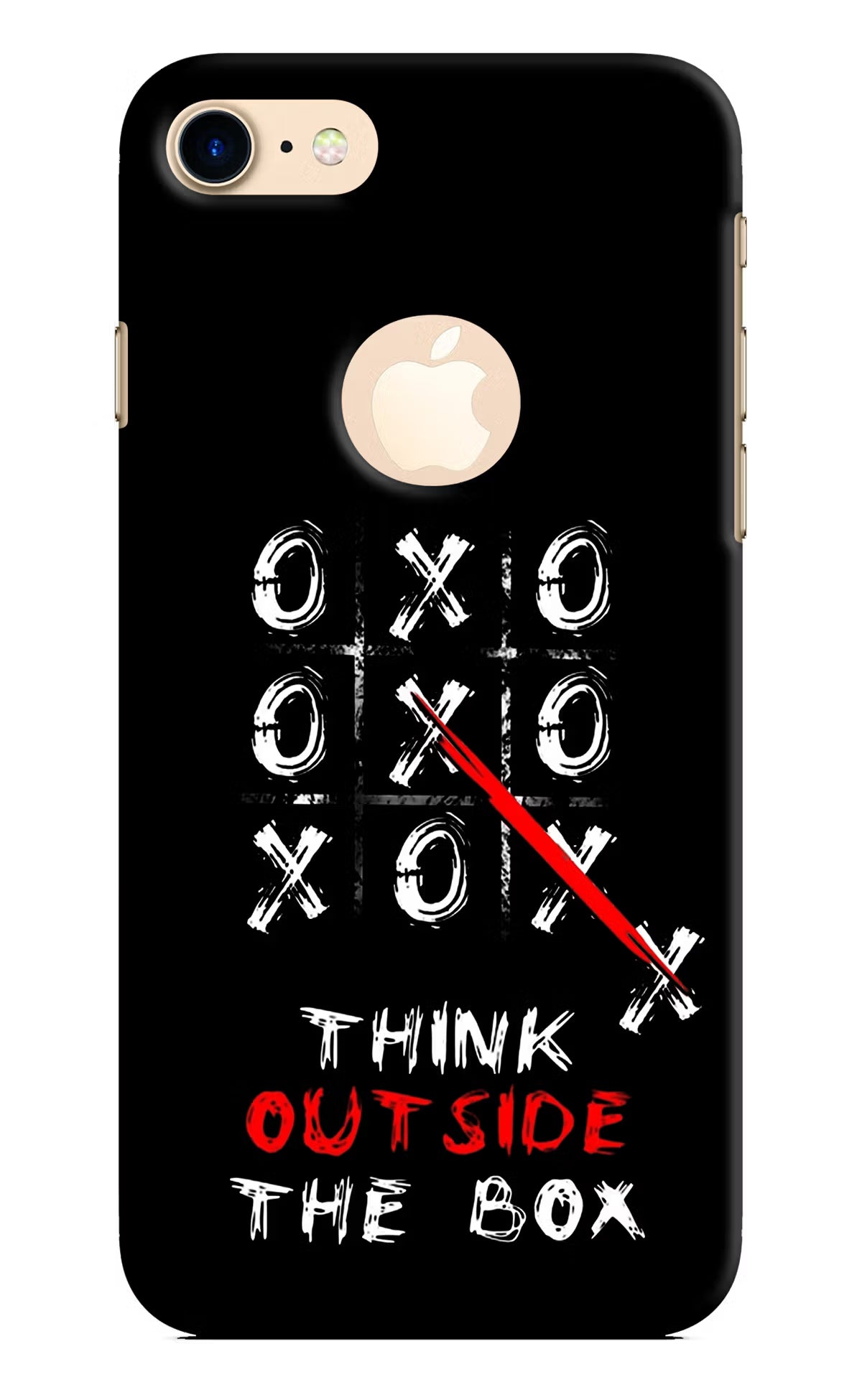 Think out of the BOX iPhone 8 Logocut Back Cover - Think out of the BOX iPhone 8 Logocut Hard Case Back Cover by Casekaro Think out of the BOX iPhone 8 Logocut Hard Case Back Cover by Casekaro