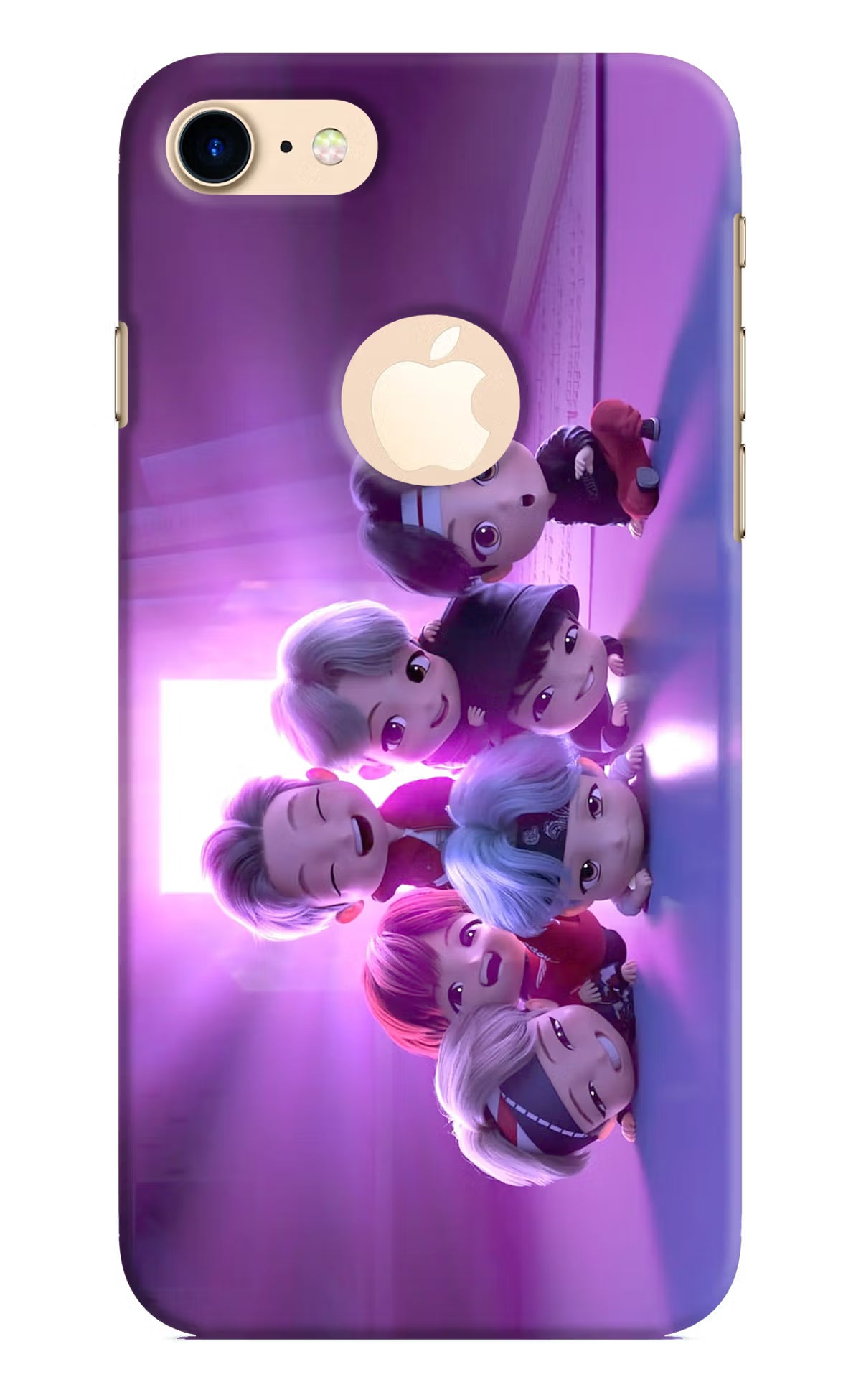 BTS Chibi iPhone 8 Logocut Back Cover - BTS Chibi iPhone 8 Logocut Hard Case Back Cover by Casekaro BTS Chibi iPhone 8 Logocut Hard Case Back Cover by Casekaro