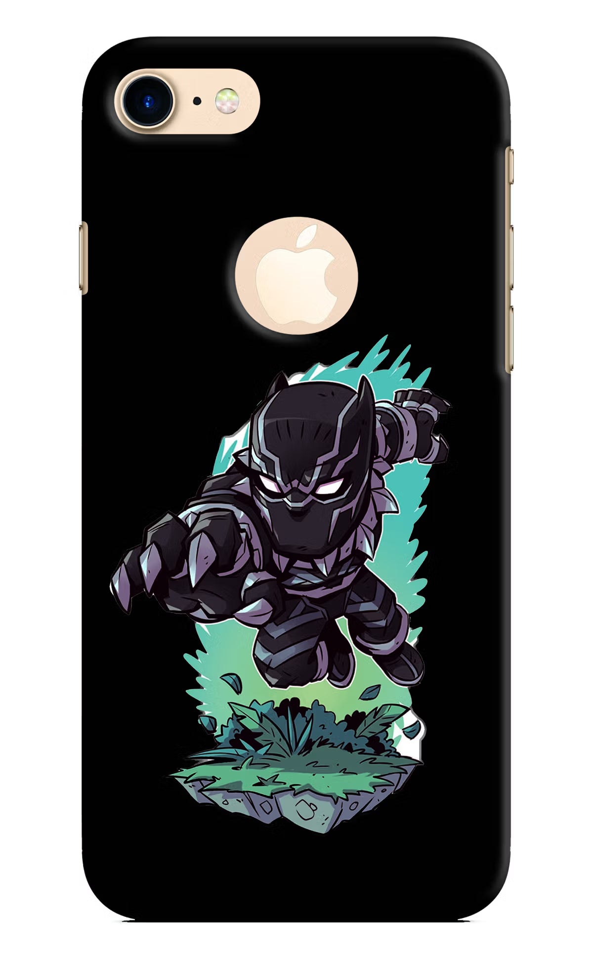 Black Panther iPhone 8 Logocut Back Cover - Black Panther iPhone 8 Logocut Hard Case Back Cover by Casekaro Black Panther iPhone 8 Logocut Hard Case Back Cover by Casekaro