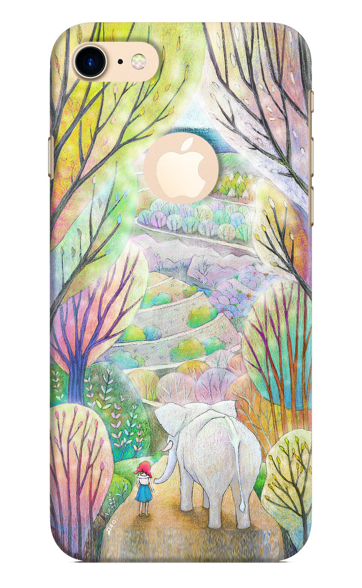 Nature Painting iPhone 8 Logocut Back Cover - Nature Painting iPhone 8 Logocut Hard Case Back Cover by Casekaro Nature Painting iPhone 8 Logocut Hard Case Back Cover by Casekaro