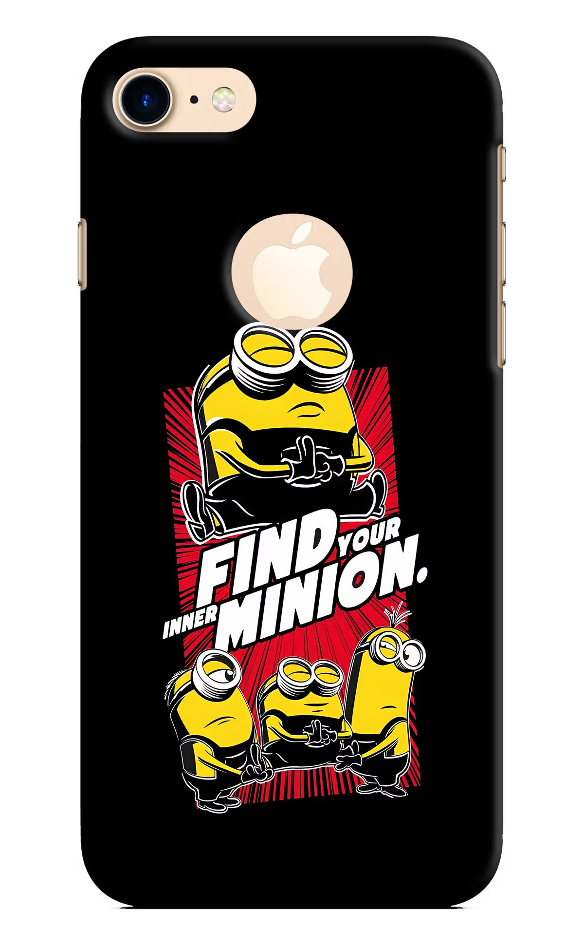 Find your inner Minion iPhone 8 Logocut Back Cover - Find your inner Minion iPhone 8 Logocut Hard Case Back Cover by Casekaro Find your inner Minion iPhone 8 Logocut Hard Case Back Cover by Casekaro