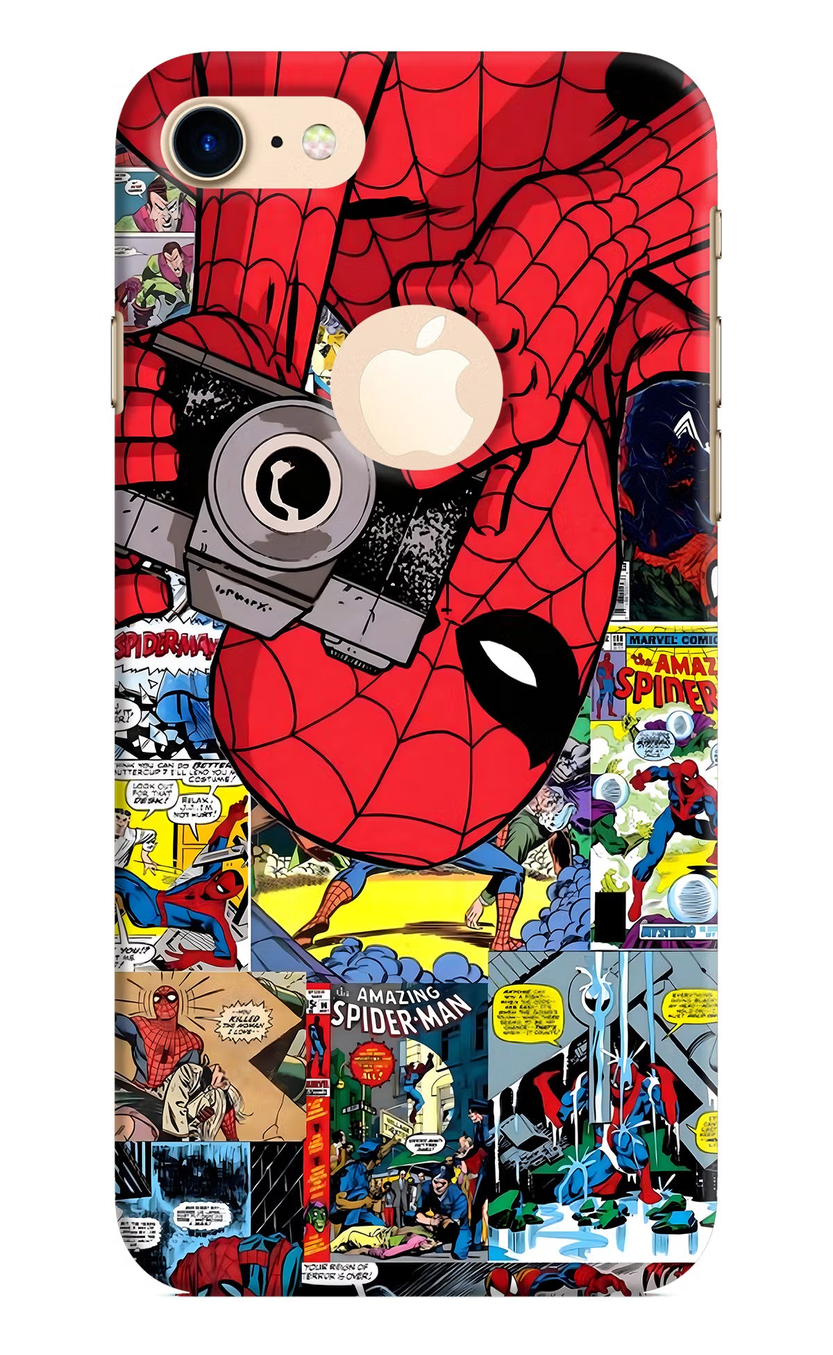 Spider Man iPhone 8 Logocut Back Cover - Spider Man iPhone 8 Logocut Hard Case Back Cover by Casekaro Spider Man iPhone 8 Logocut Hard Case Back Cover by Casekaro
