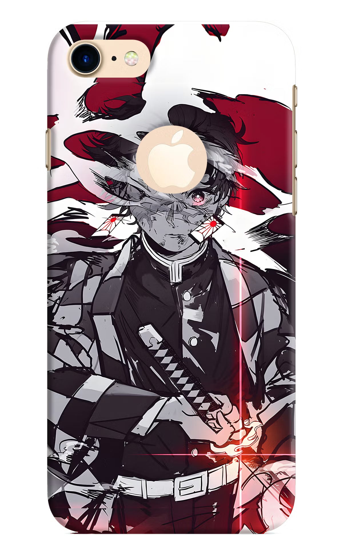 Demon Slayer iPhone 8 Logocut Back Cover - Demon Slayer iPhone 8 Logocut Hard Case Back Cover by Casekaro Demon Slayer iPhone 8 Logocut Hard Case Back Cover by Casekaro