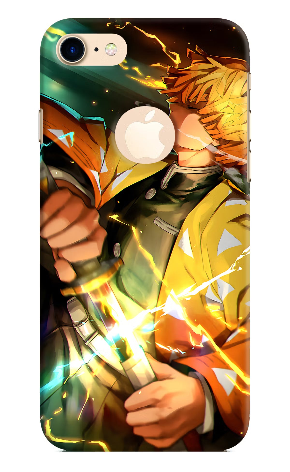 Demon Slayer iPhone 8 Logocut Back Cover - Demon Slayer iPhone 8 Logocut Hard Case Back Cover by Casekaro Demon Slayer iPhone 8 Logocut Hard Case Back Cover by Casekaro