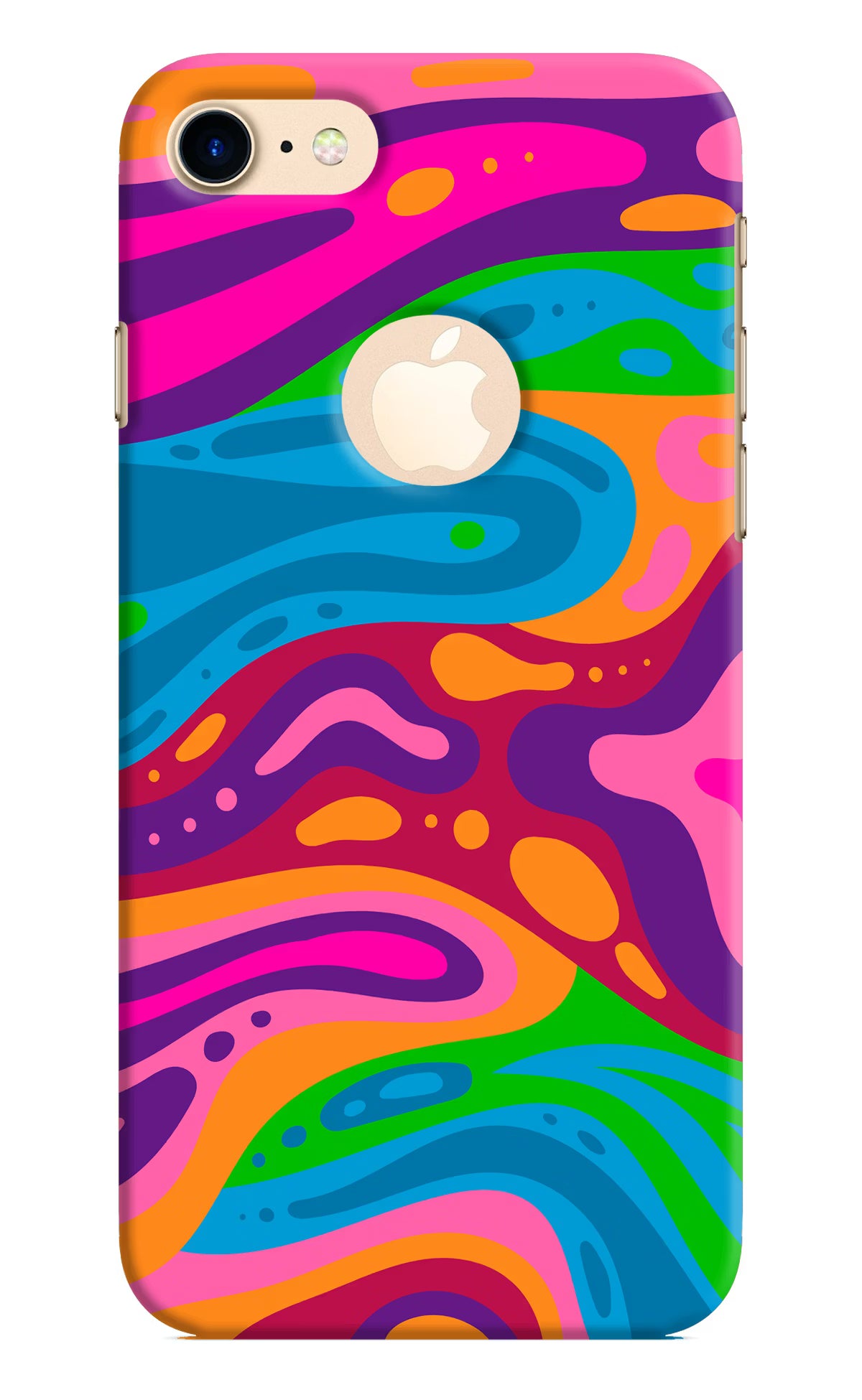 Trippy Pattern iPhone 8 Logocut Back Cover - Trippy Pattern iPhone 8 Logocut Hard Case Back Cover by Casekaro Trippy Pattern iPhone 8 Logocut Hard Case Back Cover by Casekaro