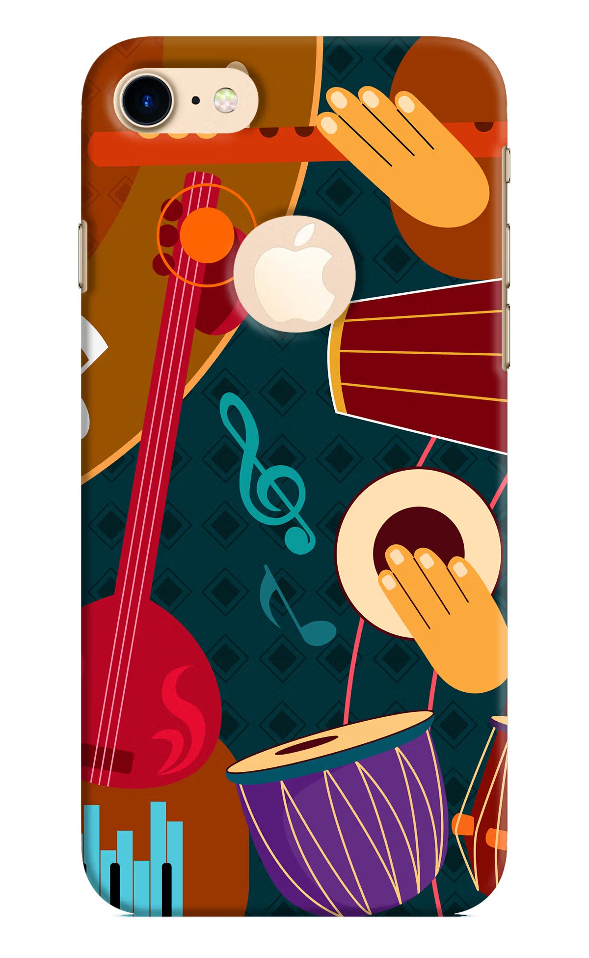 Music Instrument iPhone 8 Logocut Back Cover - Music Instrument iPhone 8 Logocut Hard Case Back Cover by Casekaro Music Instrument iPhone 8 Logocut Hard Case Back Cover by Casekaro