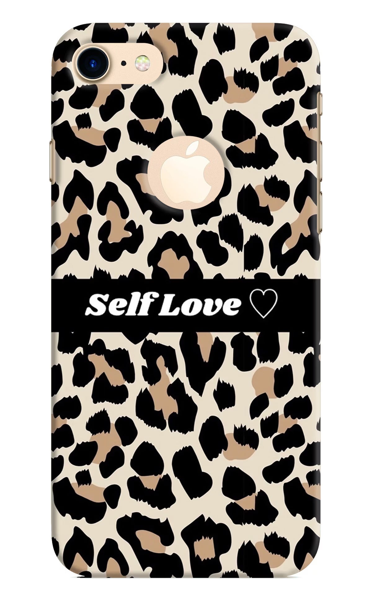 Leopard Print Self Love iPhone 8 Logocut Back Cover - Leopard Print Self Love iPhone 8 Logocut Hard Case Back Cover by Casekaro Leopard Print Self Love iPhone 8 Logocut Hard Case Back Cover by Casekaro