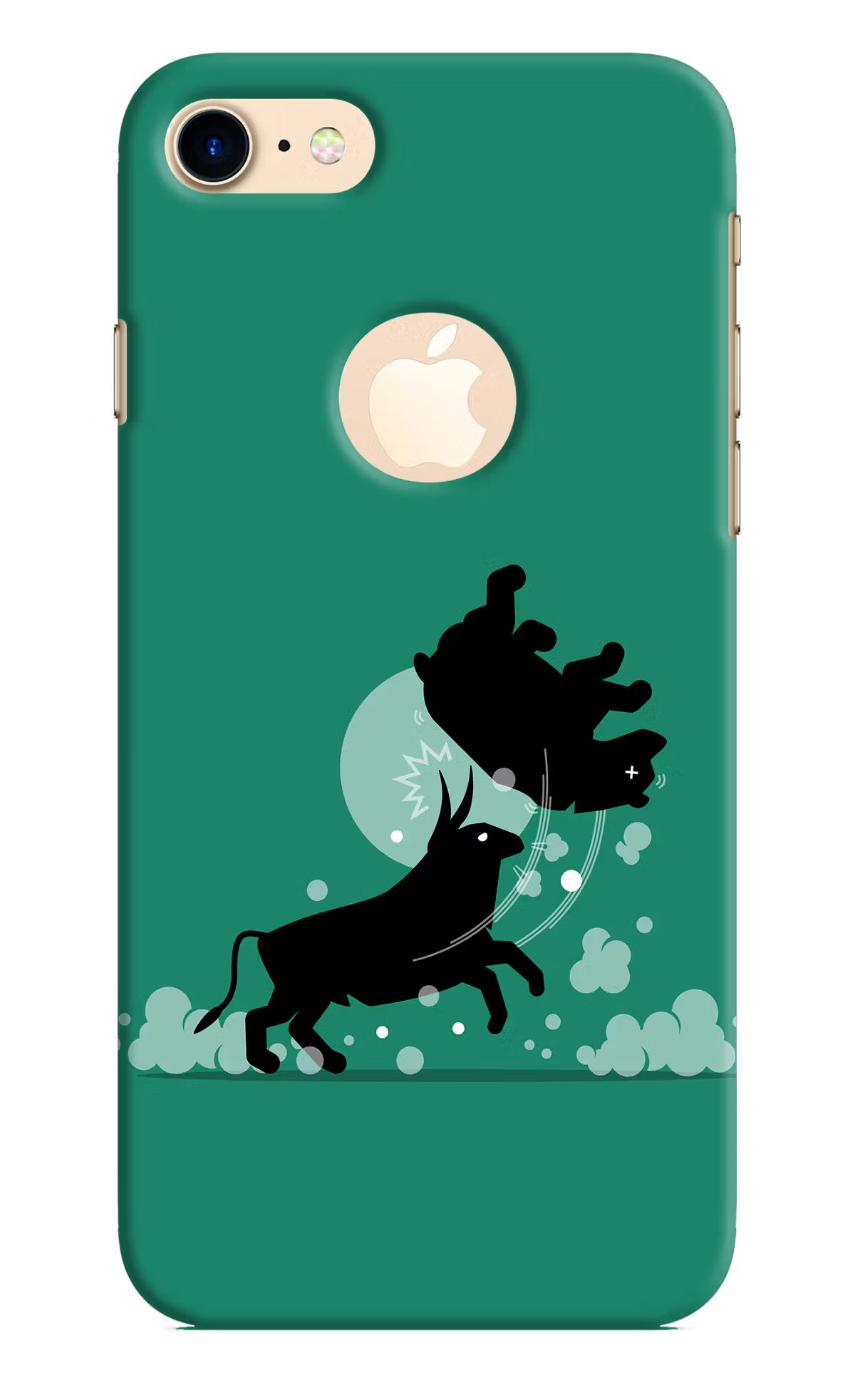 Bull Conqueror iPhone 8 Logocut Back Cover - Bull Conqueror iPhone 8 Logocut Hard Case Back Cover by Casekaro Bull Conqueror iPhone 8 Logocut Hard Case Back Cover by Casekaro