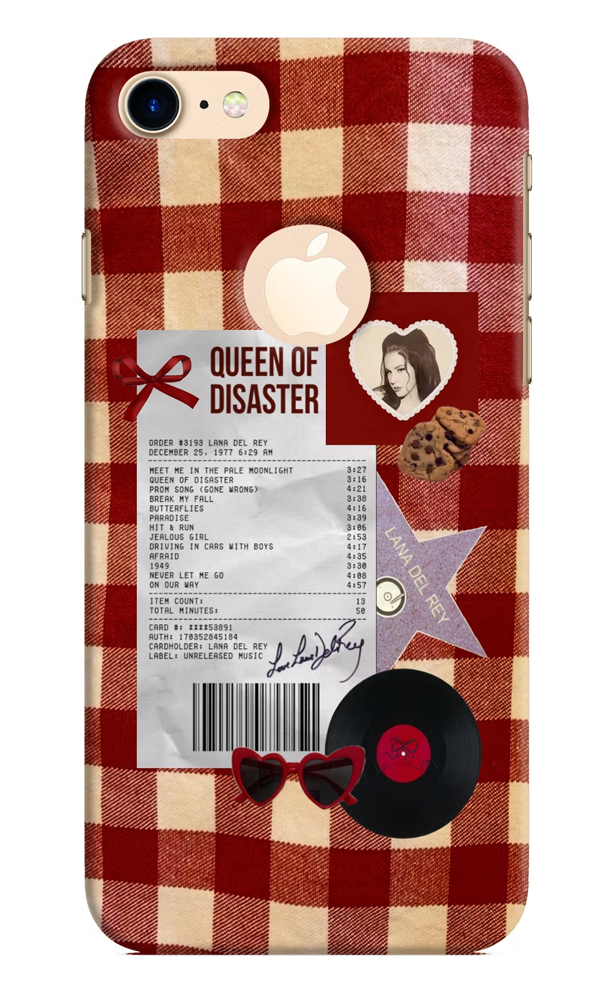 Queen of Disaster iPhone 8 Logocut Back Cover - Queen of Disaster iPhone 8 Logocut Hard Case Back Cover by Casekaro Queen of Disaster iPhone 8 Logocut Hard Case Back Cover by Casekaro