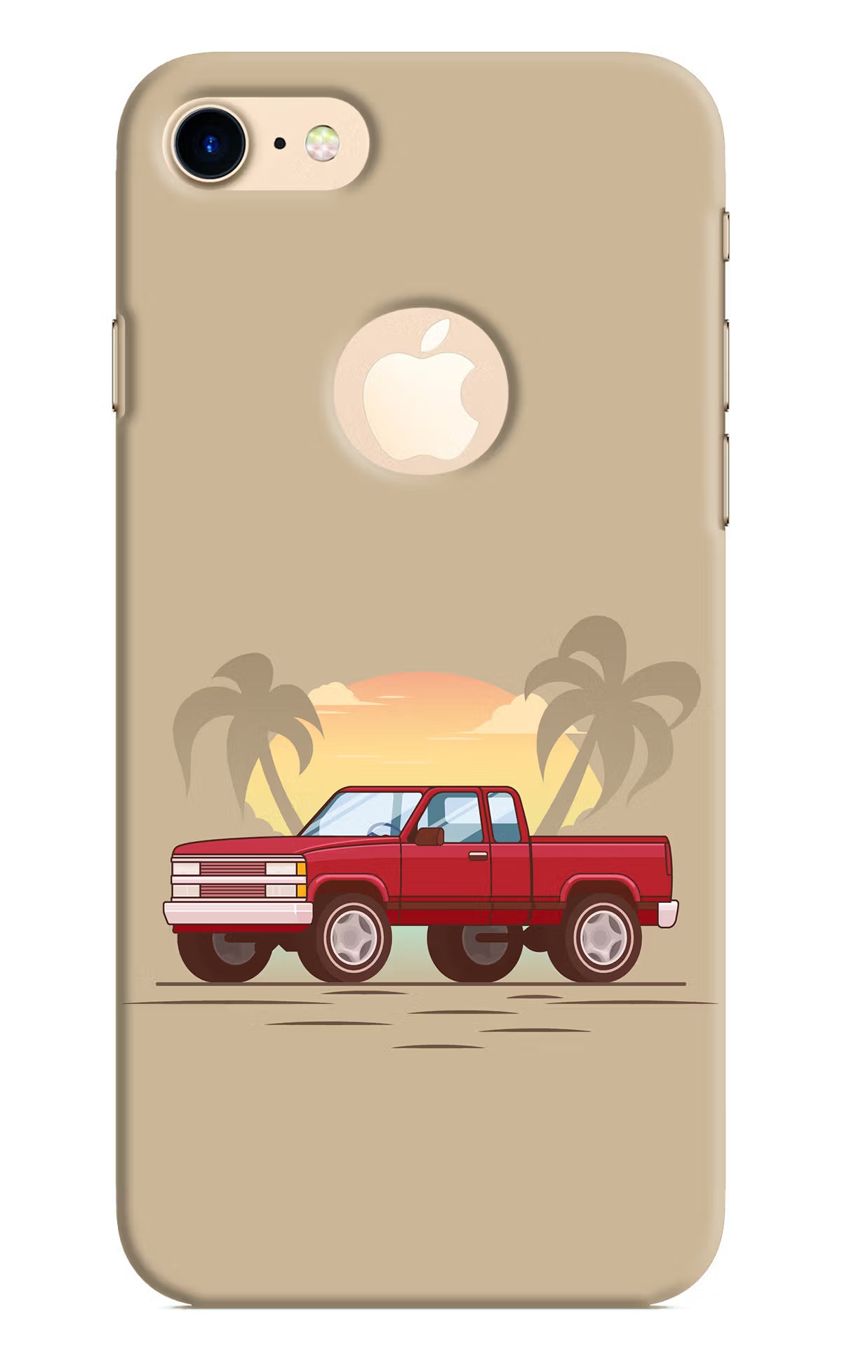 Desert Classic Drive iPhone 8 Logocut Back Cover - Desert Classic Drive iPhone 8 Logocut Hard Case Back Cover by Casekaro Desert Classic Drive iPhone 8 Logocut Hard Case Back Cover by Casekaro