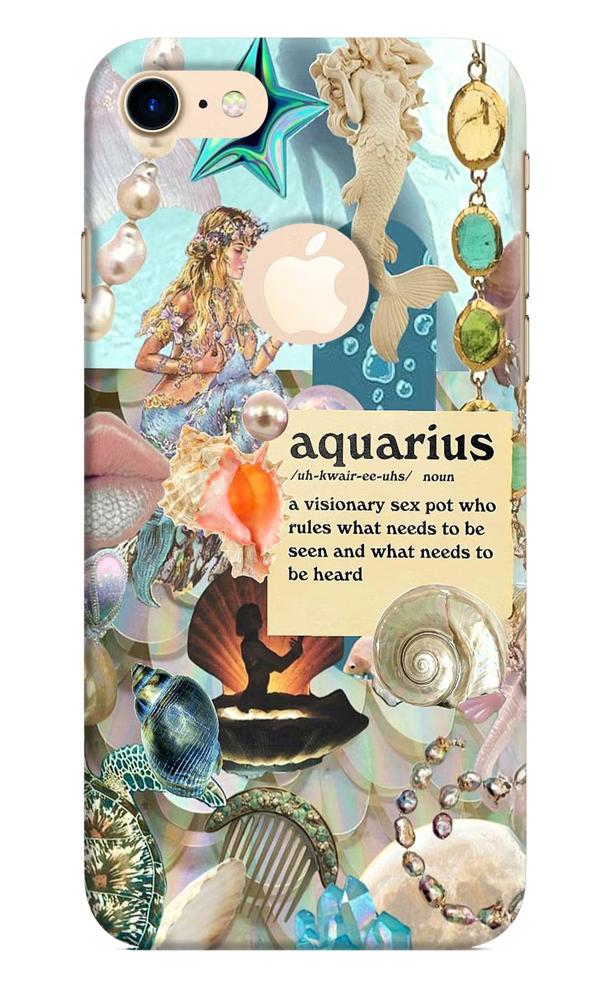 Aquarius Zodiac iPhone 8 Logocut Back Cover - Aquarius Zodiac iPhone 8 Logocut Hard Case Back Cover by Casekaro Aquarius Zodiac iPhone 8 Logocut Hard Case Back Cover by Casekaro