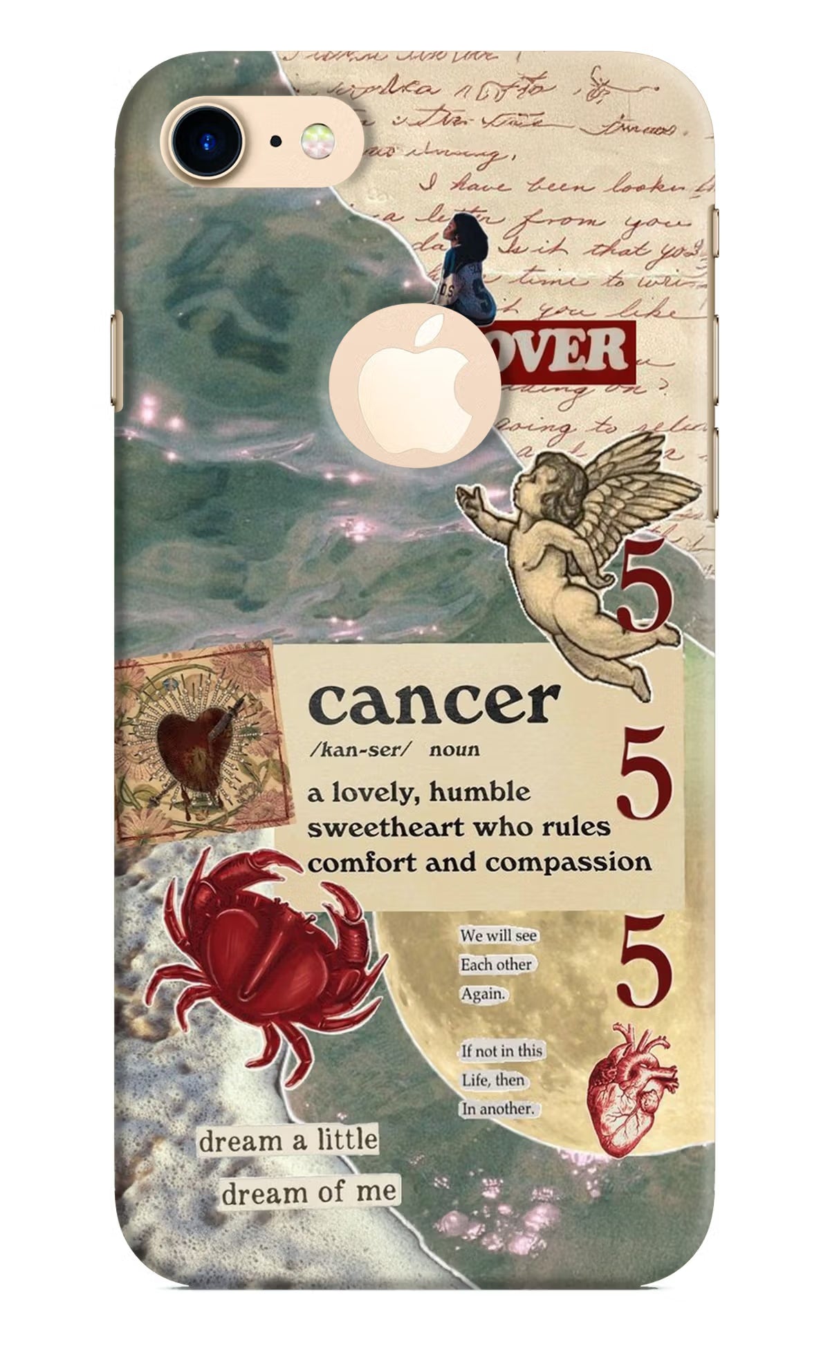 Cancer Zodiac iPhone 8 Logocut Back Cover - Cancer Zodiac iPhone 8 Logocut Hard Case Back Cover by Casekaro Cancer Zodiac iPhone 8 Logocut Hard Case Back Cover by Casekaro