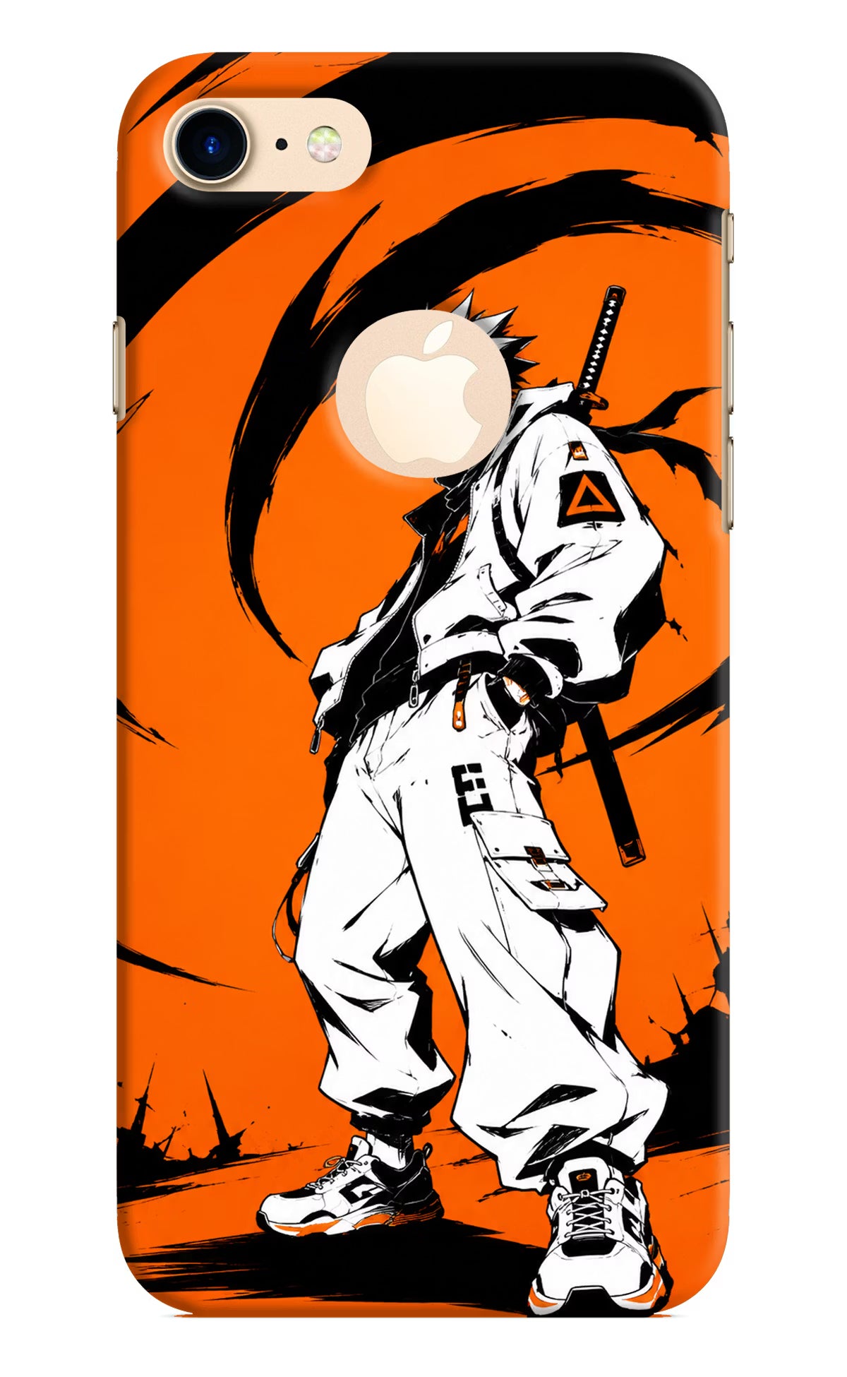 Street Samurai iPhone 8 Logocut Back Cover - Street Samurai iPhone 8 Logocut Hard Case Back Cover by Casekaro Street Samurai iPhone 8 Logocut Hard Case Back Cover by Casekaro