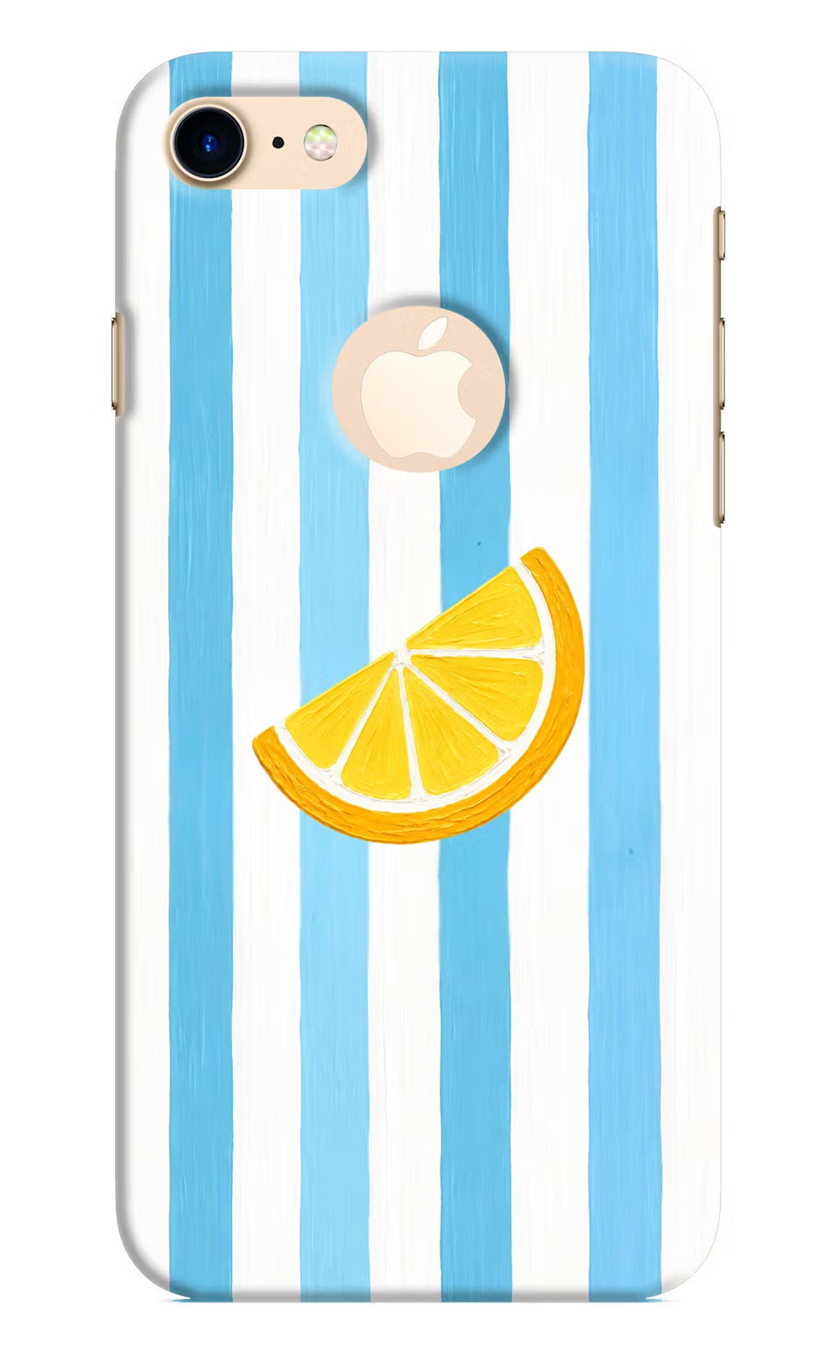 Summer Lemon iPhone 8 Logocut Back Cover - Summer Lemon iPhone 8 Logocut Hard Case Back Cover by Casekaro Summer Lemon iPhone 8 Logocut Hard Case Back Cover by Casekaro