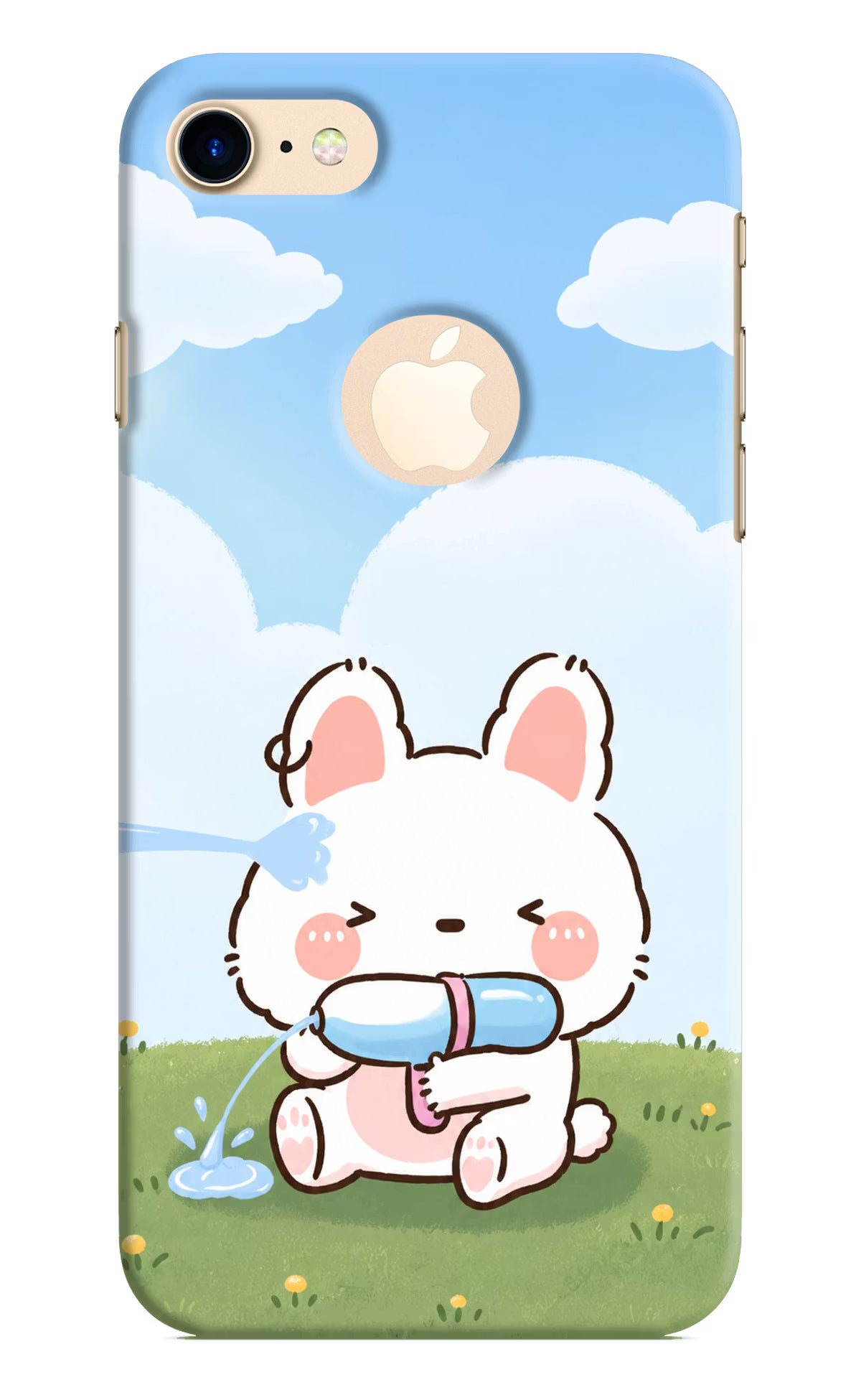 Bunny Treat iPhone 8 Logocut Back Cover - Bunny Treat iPhone 8 Logocut Hard Case Back Cover by Casekaro Bunny Treat iPhone 8 Logocut Hard Case Back Cover by Casekaro