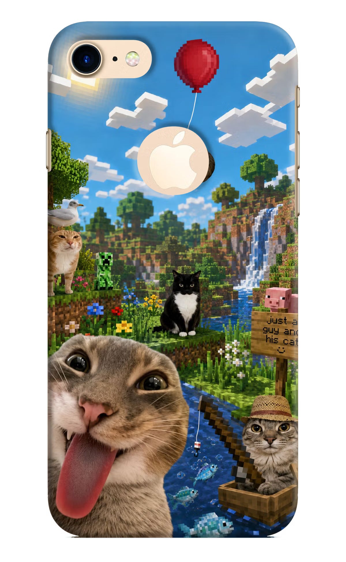 Minecraft Cat Chaos iPhone 8 Logocut Back Cover - Minecraft Cat Chaos iPhone 8 Logocut Back Cover Minecraft Cat Chaos iPhone 8 Logocut Back Cover