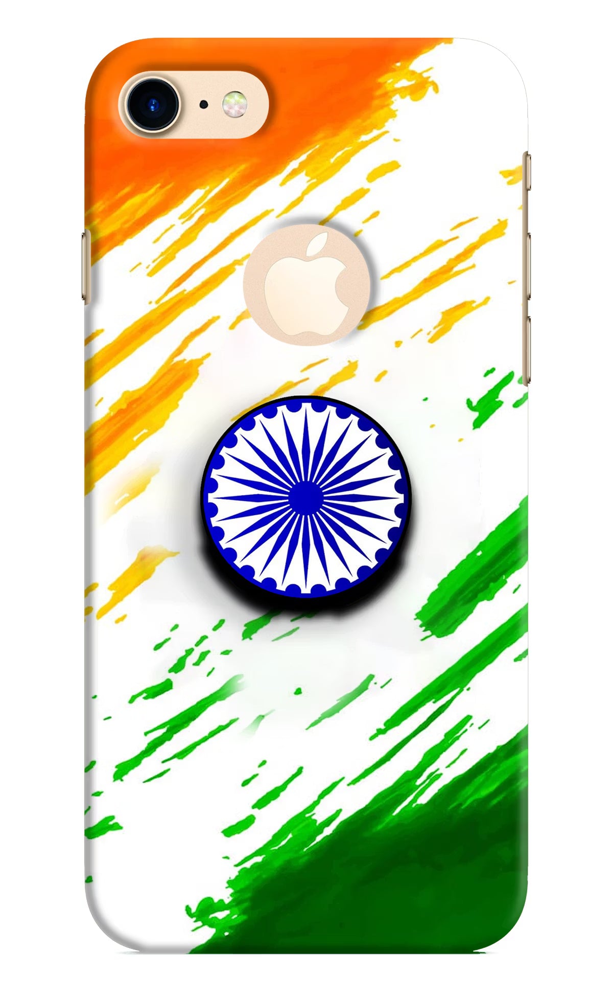 Indian Flag Ashoka Chakra iPhone 8 Logocut Pop Case - Indian Flag Ashoka Chakra iPhone 8 Logocut Pop Case by Casekaro Indian Flag Ashoka Chakra iPhone 8 Logocut Pop Case by Casekaro