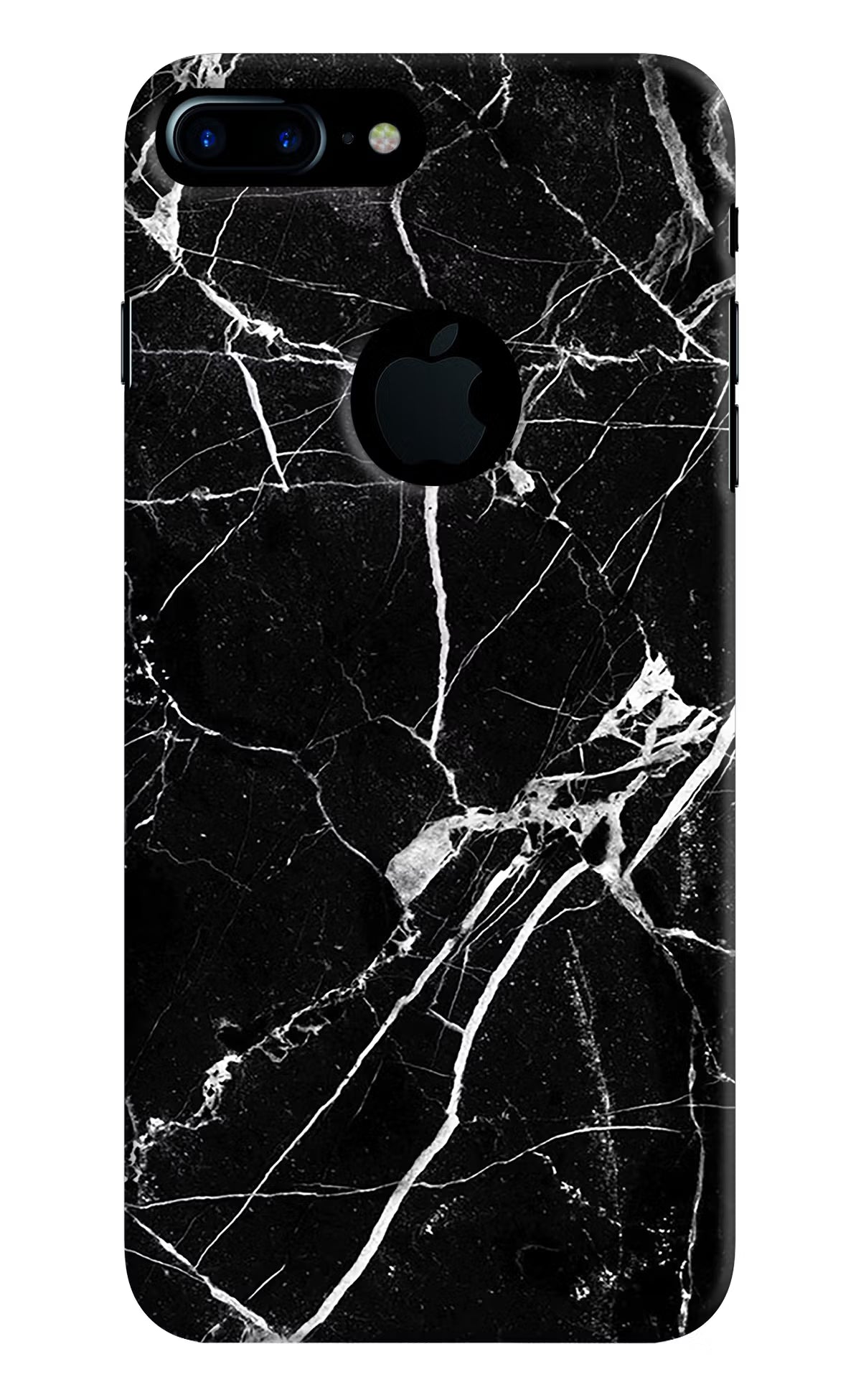 Black Marble Pattern iPhone 7 Plus Logocut Back Cover - Black Marble Pattern iPhone 7 Plus Logocut Hard Case Back Cover by Casekaro Black Marble Pattern iPhone 7 Plus Logocut Hard Case Back Cover by Casekaro