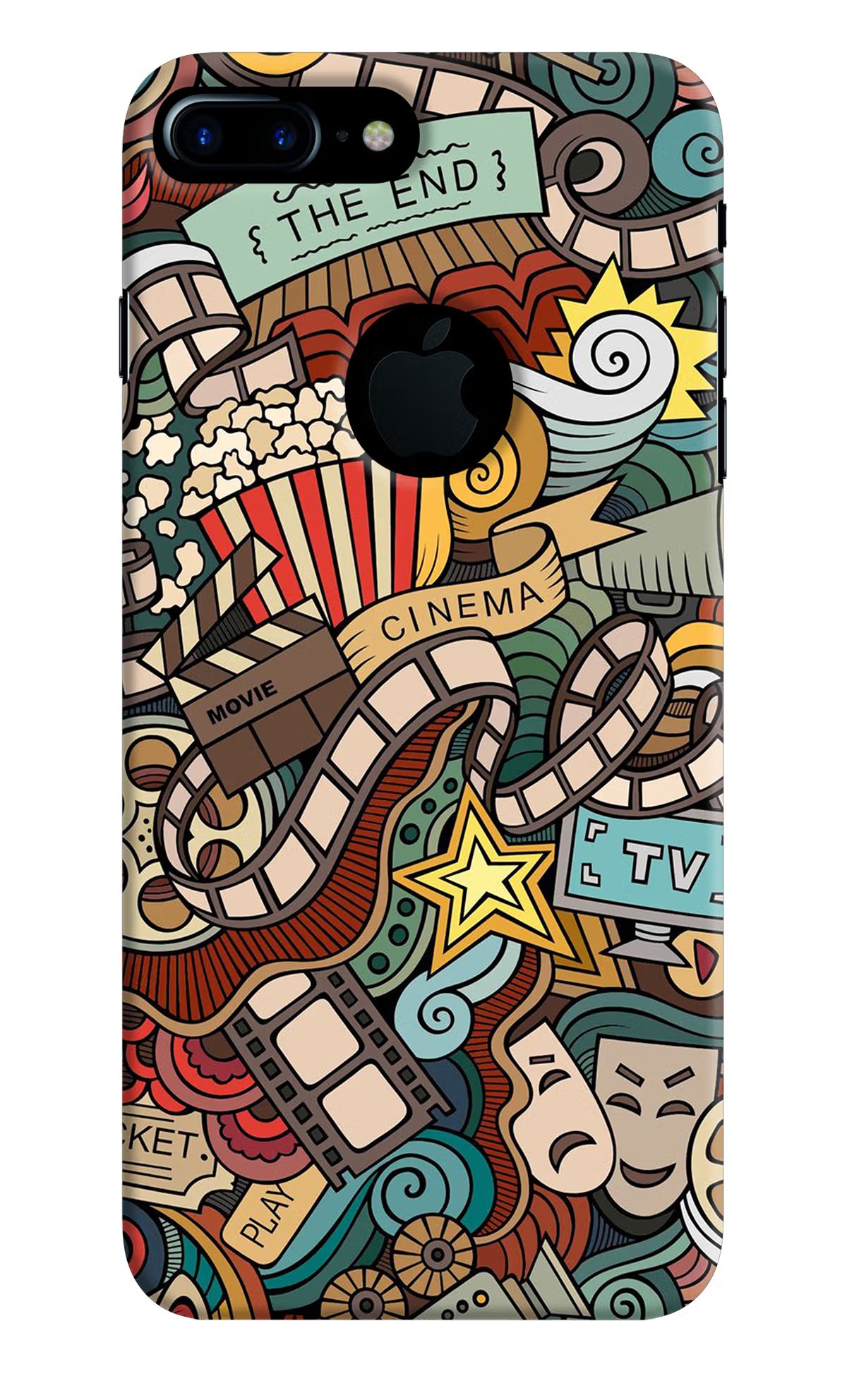 Cinema Abstract iPhone 7 Plus Logocut Back Cover - Cinema Abstract iPhone 7 Plus Logocut Hard Case Back Cover by Casekaro Cinema Abstract iPhone 7 Plus Logocut Hard Case Back Cover by Casekaro