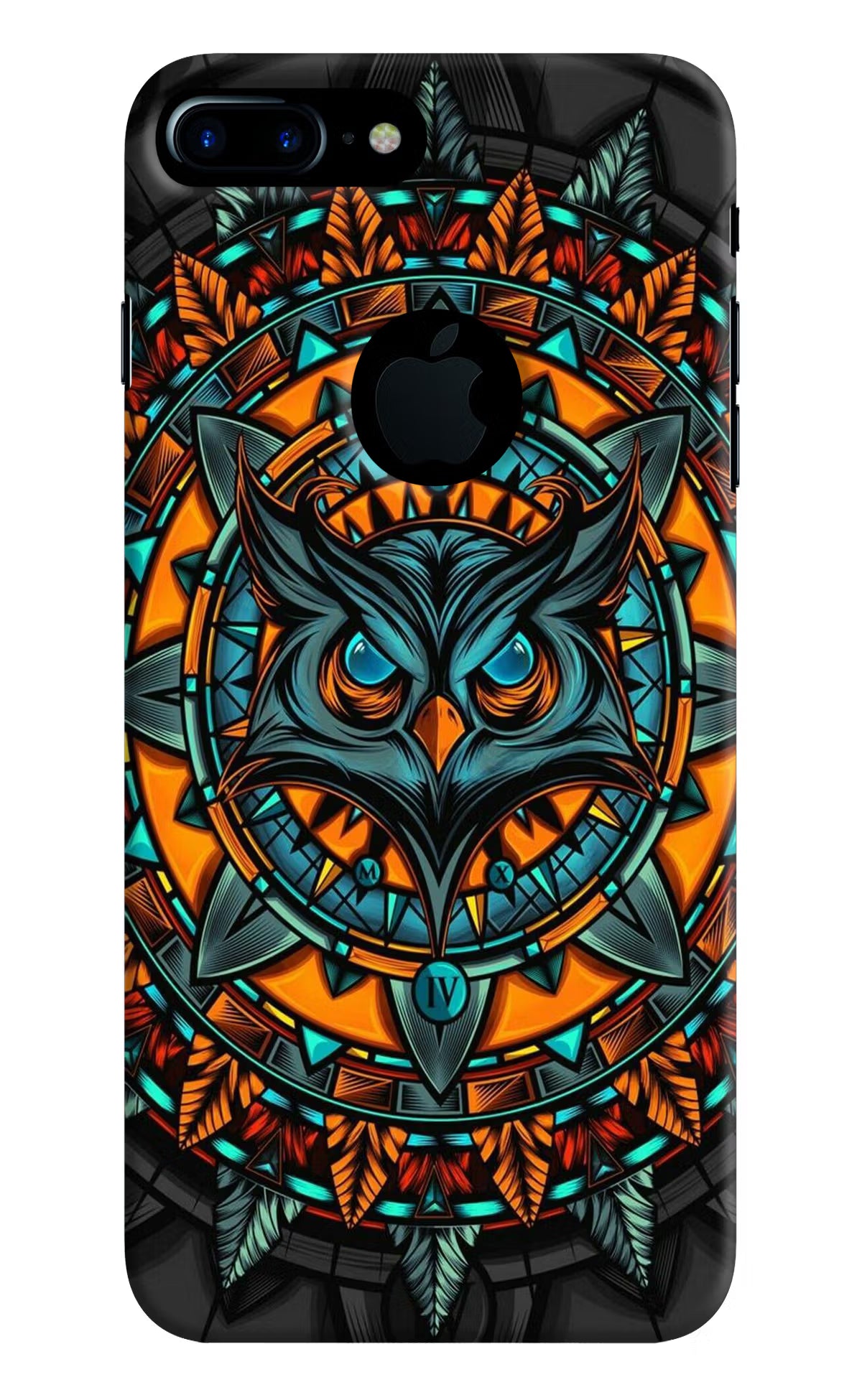 Angry Owl Art iPhone 7 Plus Logocut Back Cover - Angry Owl Art iPhone 7 Plus Logocut Hard Case Back Cover by Casekaro Angry Owl Art iPhone 7 Plus Logocut Hard Case Back Cover by Casekaro