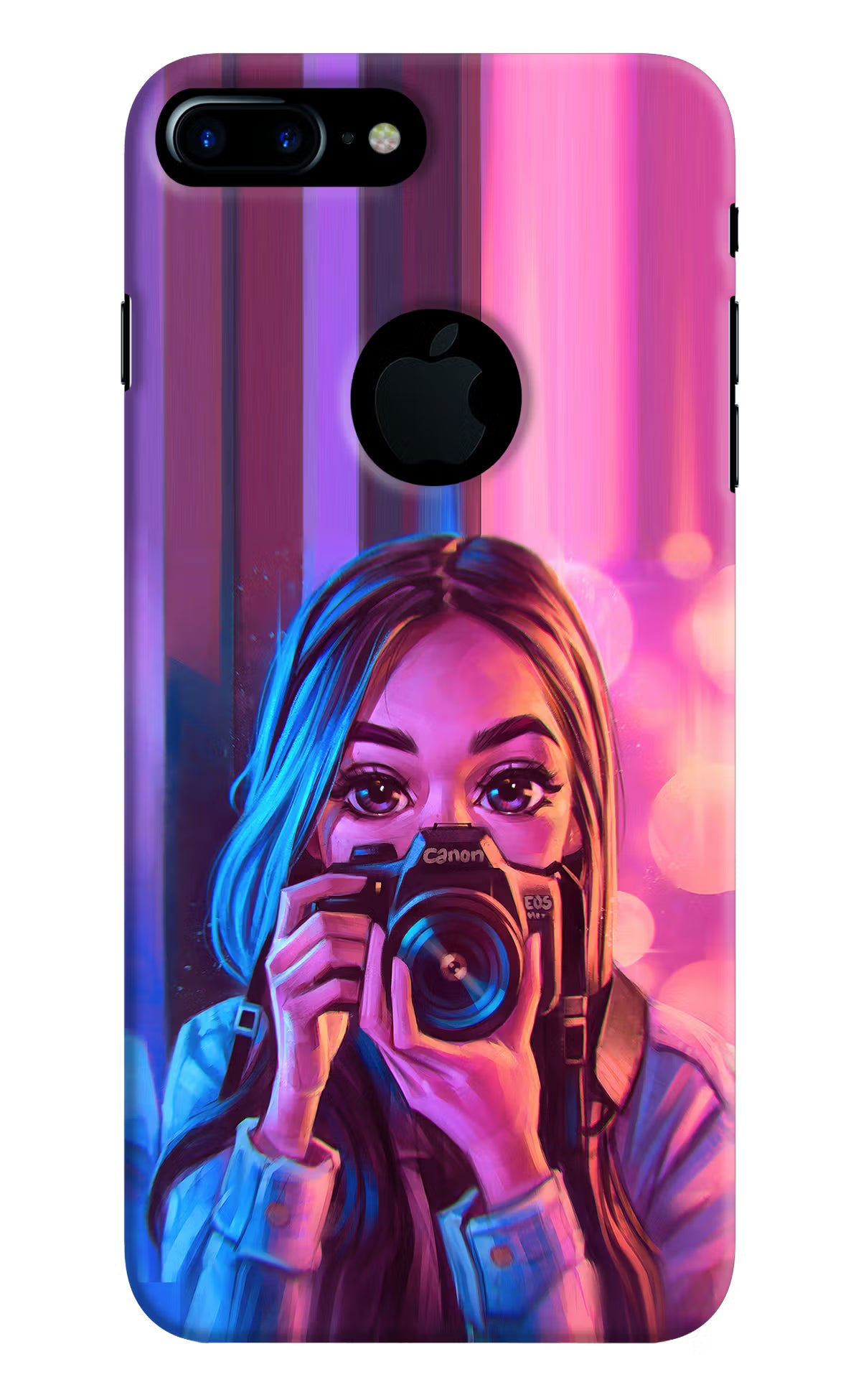 Girl Photographer iPhone 7 Plus Logocut Back Cover - Girl Photographer iPhone 7 Plus Logocut Hard Case Back Cover by Casekaro Girl Photographer iPhone 7 Plus Logocut Hard Case Back Cover by Casekaro