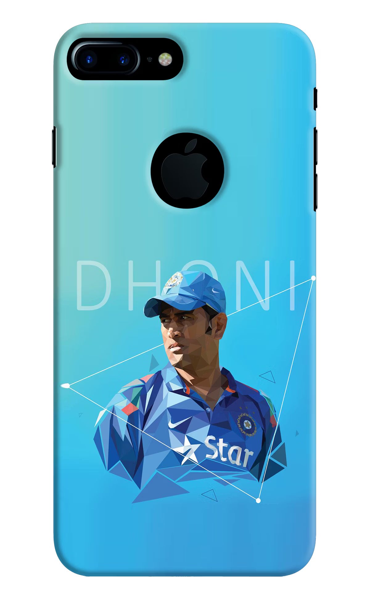Dhoni Artwork iPhone 7 Plus Logocut Back Cover - Dhoni Artwork iPhone 7 Plus Logocut Hard Case Back Cover by Casekaro Dhoni Artwork iPhone 7 Plus Logocut Hard Case Back Cover by Casekaro
