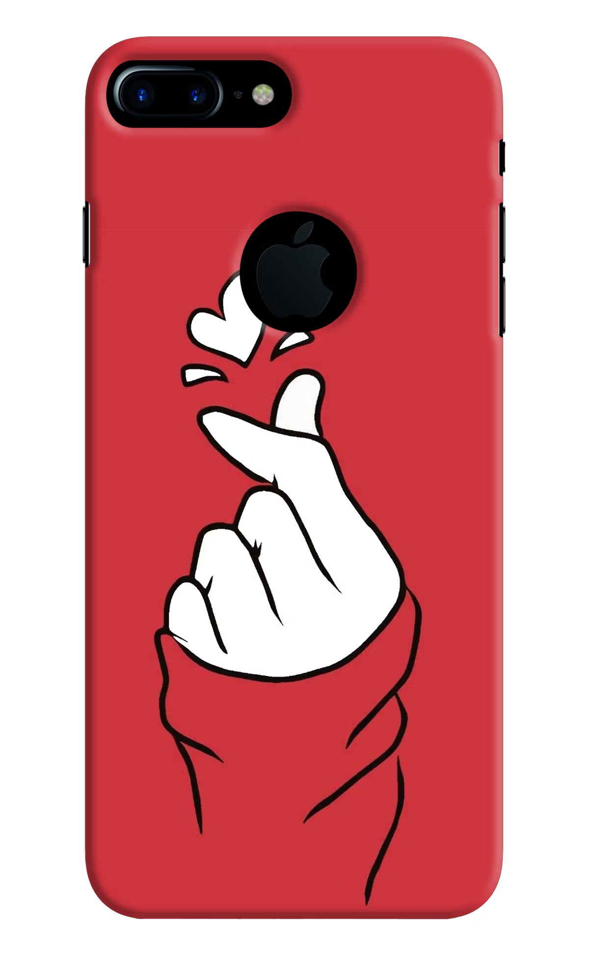 Korean Love Sign iPhone 7 Plus Logocut Back Cover - Korean Love Sign iPhone 7 Plus Logocut Hard Case Back Cover by Casekaro Korean Love Sign iPhone 7 Plus Logocut Hard Case Back Cover by Casekaro