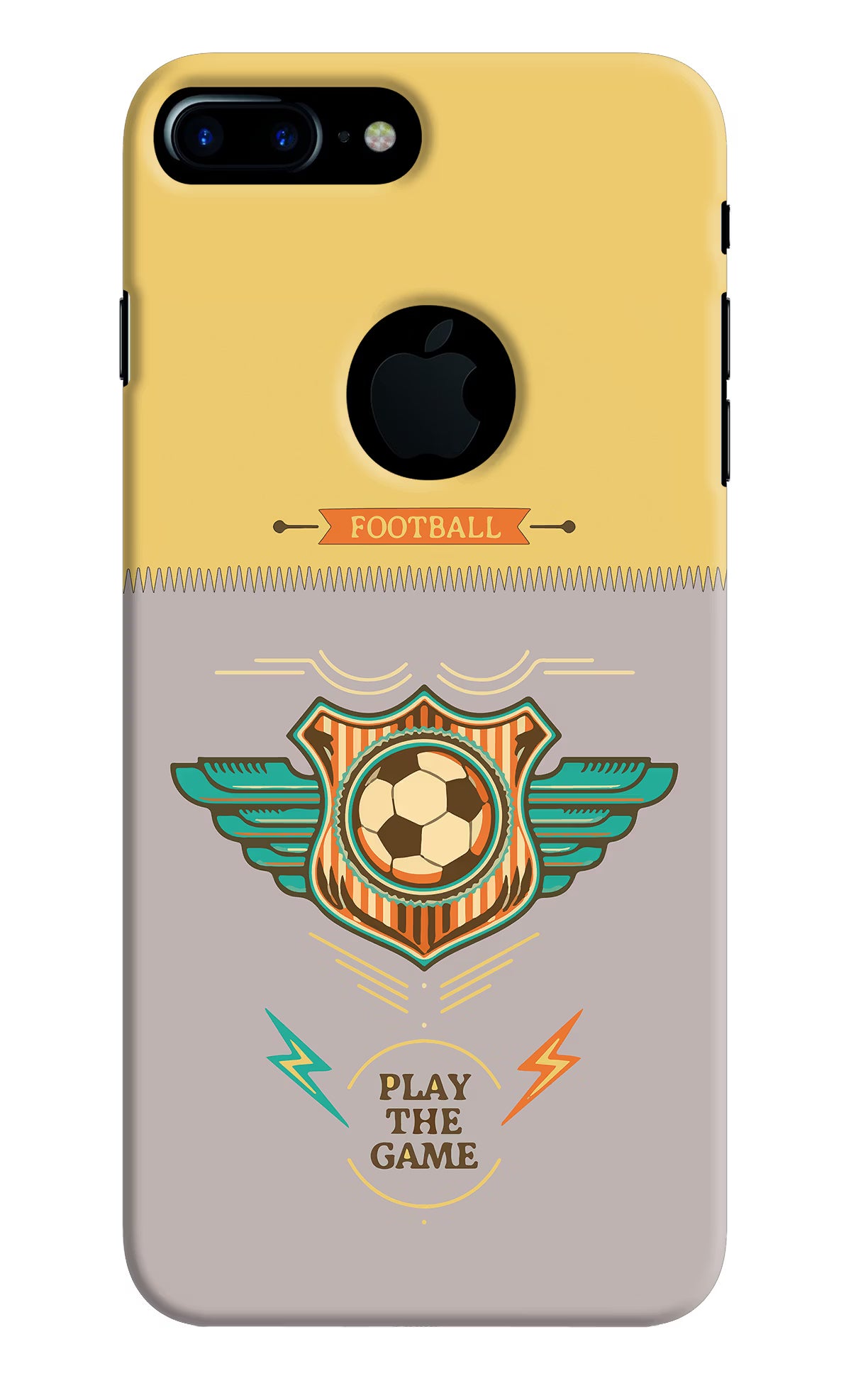 Football iPhone 7 Plus Logocut Back Cover - Football iPhone 7 Plus Logocut Hard Case Back Cover by Casekaro Football iPhone 7 Plus Logocut Hard Case Back Cover by Casekaro