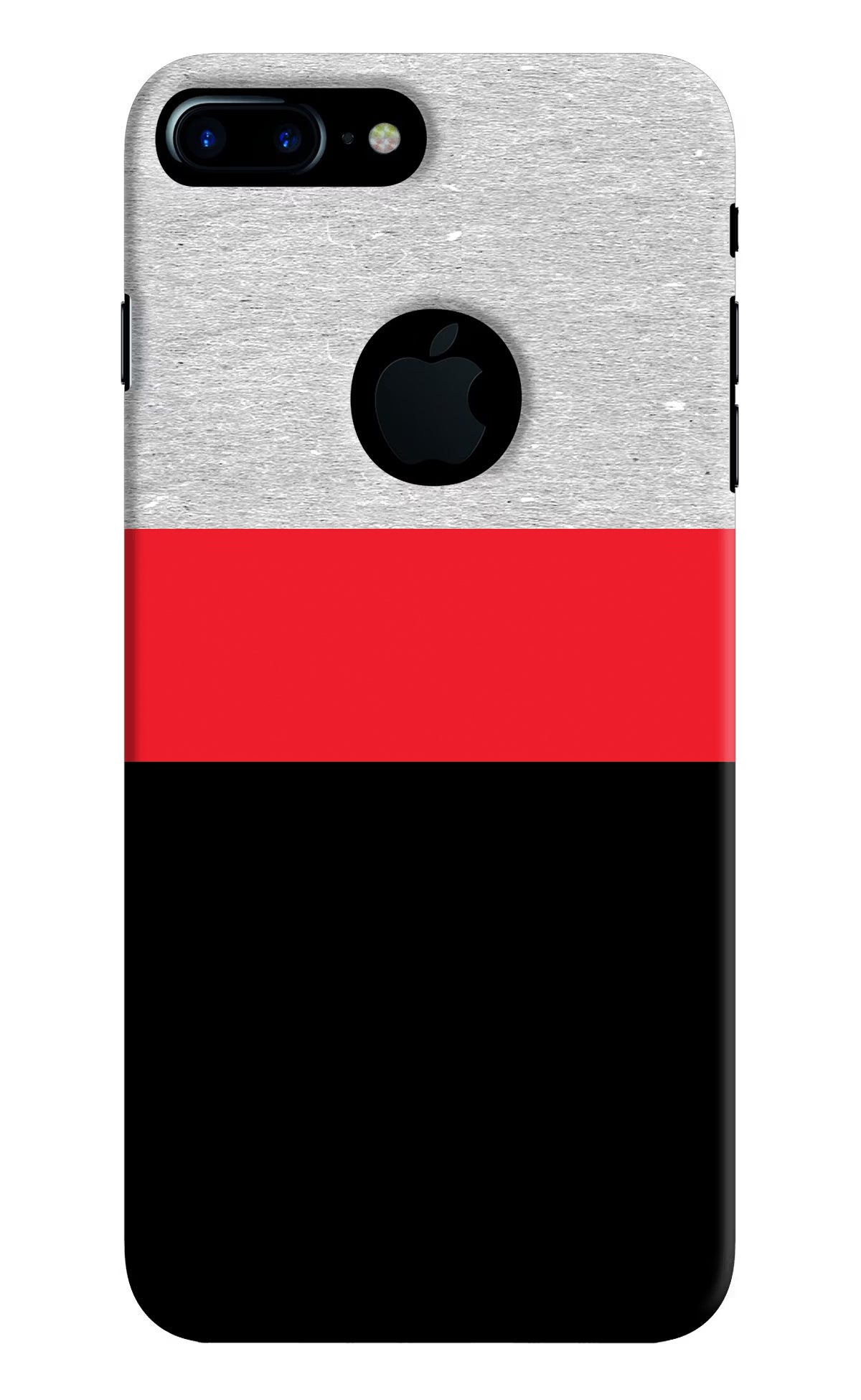 Tri Color Pattern iPhone 7 Plus Logocut Back Cover - Tri Color Pattern iPhone 7 Plus Logocut Hard Case Back Cover by Casekaro Tri Color Pattern iPhone 7 Plus Logocut Hard Case Back Cover by Casekaro