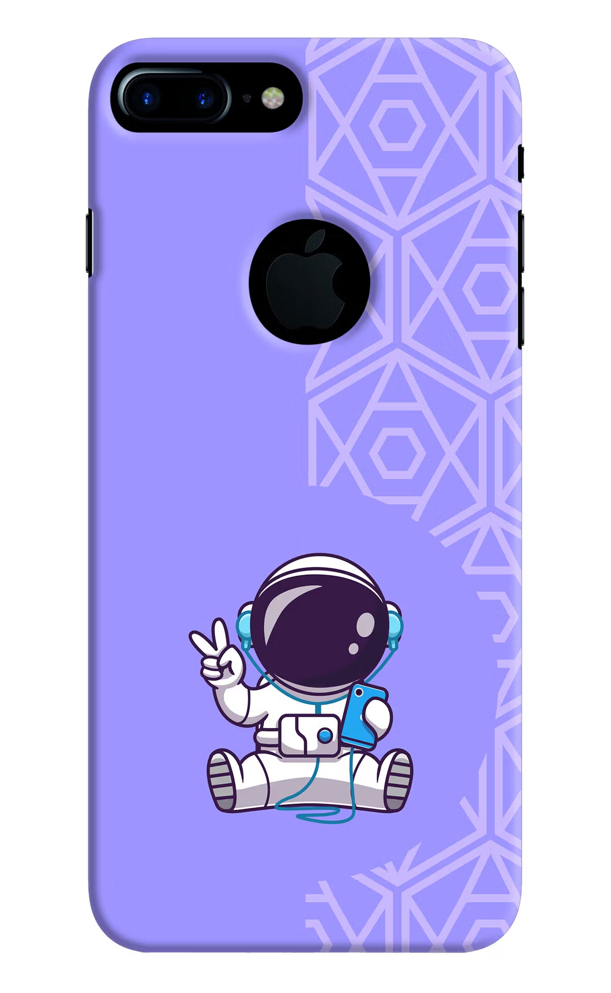 Cute Astronaut Chilling iPhone 7 Plus Logocut Back Cover - Cute Astronaut Chilling iPhone 7 Plus Logocut Hard Case Back Cover by Casekaro Cute Astronaut Chilling iPhone 7 Plus Logocut Hard Case Back Cover by Casekaro