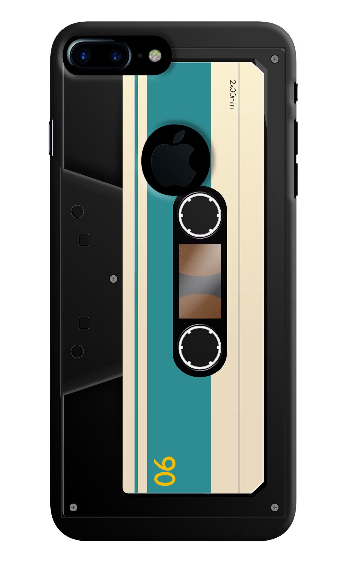Cassette iPhone 7 Plus Logocut Back Cover - Cassette iPhone 7 Plus Logocut Hard Case Back Cover by Casekaro Cassette iPhone 7 Plus Logocut Hard Case Back Cover by Casekaro