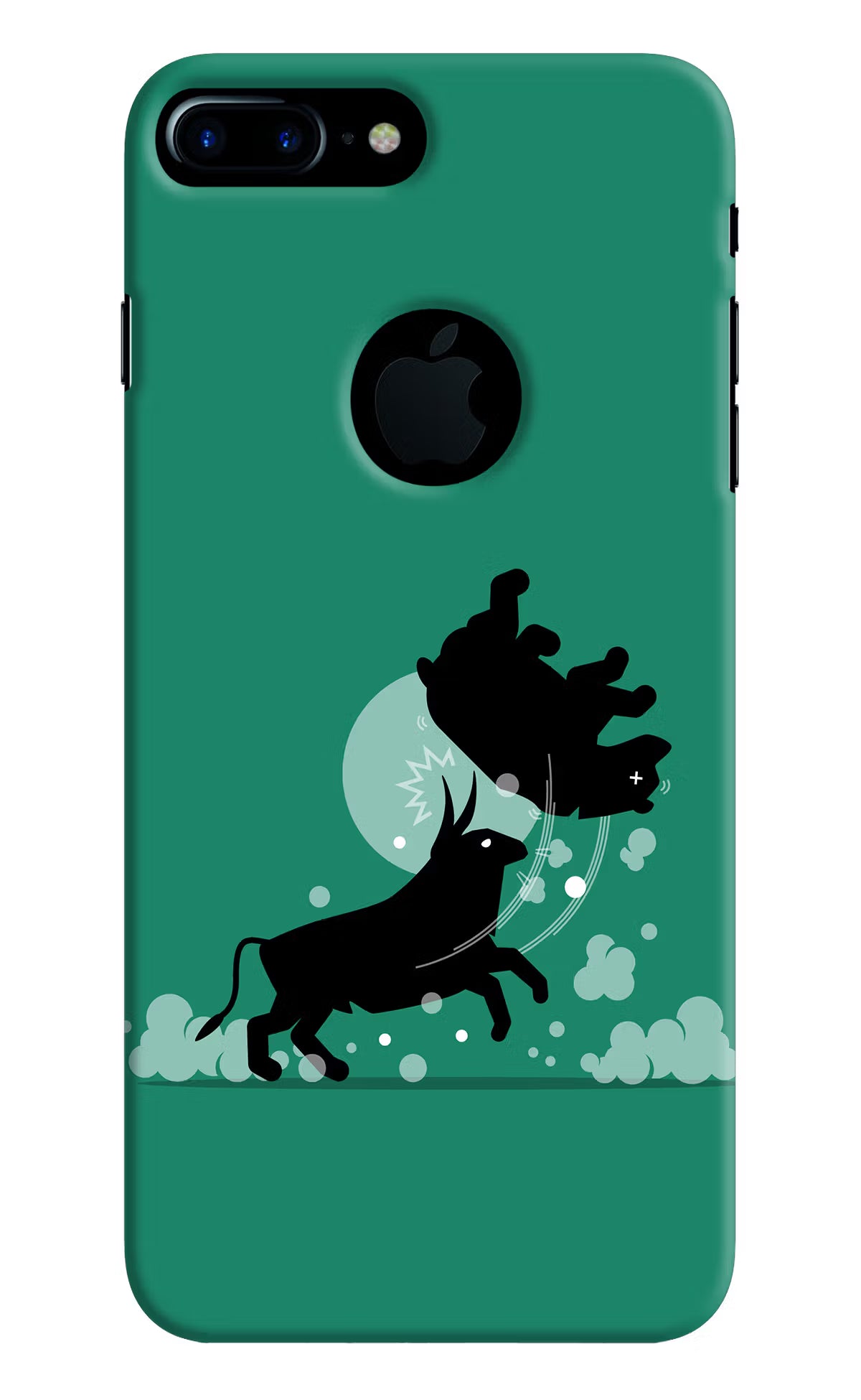 Bull Conqueror iPhone 7 Plus Logocut Back Cover - Bull Conqueror iPhone 7 Plus Logocut Hard Case Back Cover by Casekaro Bull Conqueror iPhone 7 Plus Logocut Hard Case Back Cover by Casekaro