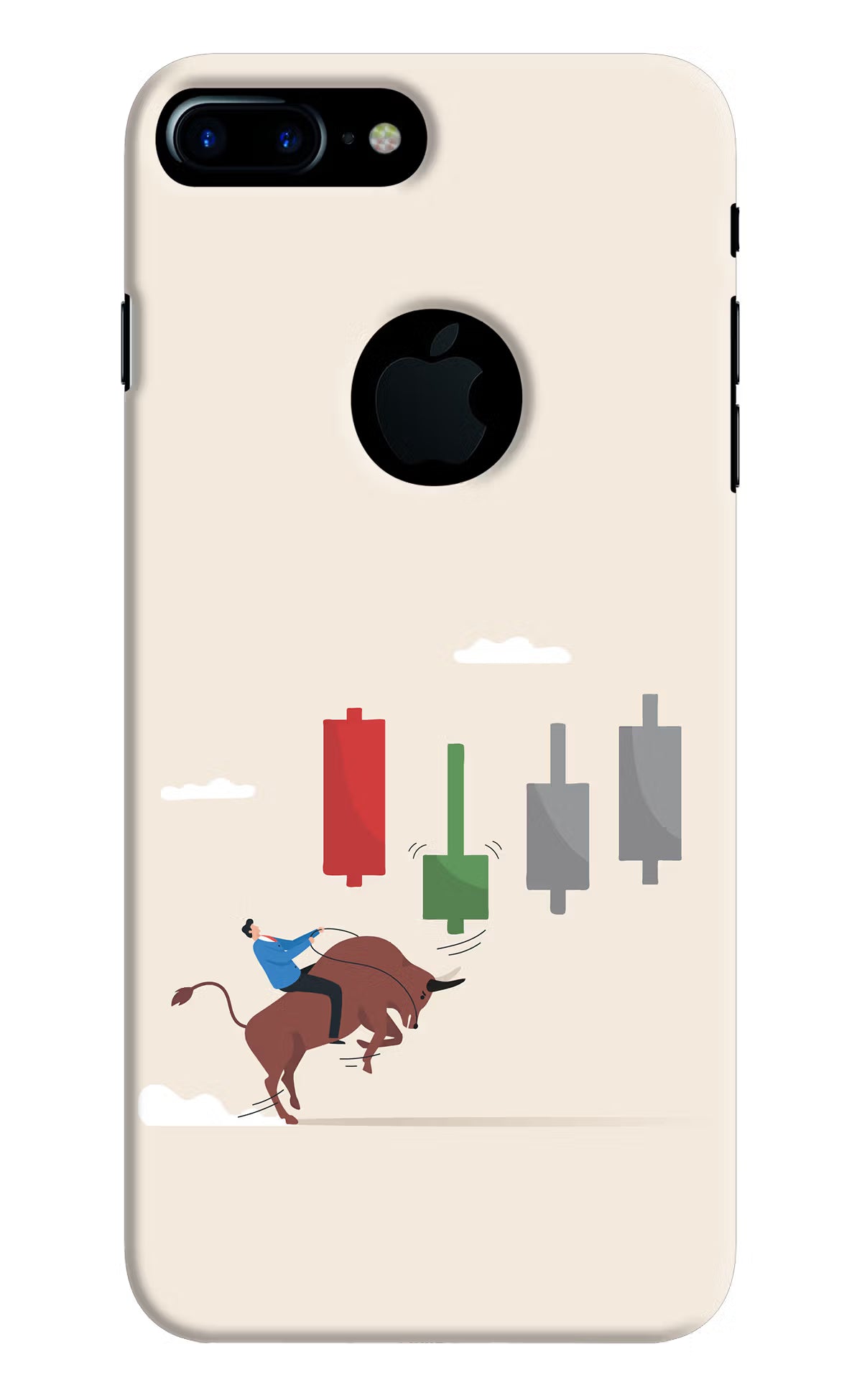 Bull Trading Momentum iPhone 7 Plus Logocut Back Cover - Bull Trading Momentum iPhone 7 Plus Logocut Hard Case Back Cover by Casekaro Bull Trading Momentum iPhone 7 Plus Logocut Hard Case Back Cover by Casekaro