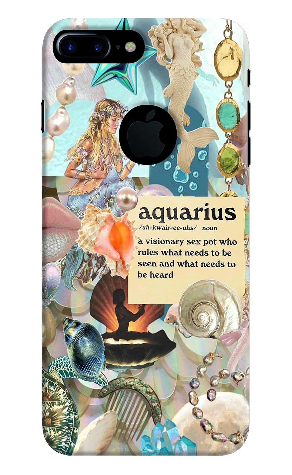 Aquarius Zodiac iPhone 7 Plus Logocut Back Cover - Aquarius Zodiac iPhone 7 Plus Logocut Hard Case Back Cover by Casekaro Aquarius Zodiac iPhone 7 Plus Logocut Hard Case Back Cover by Casekaro