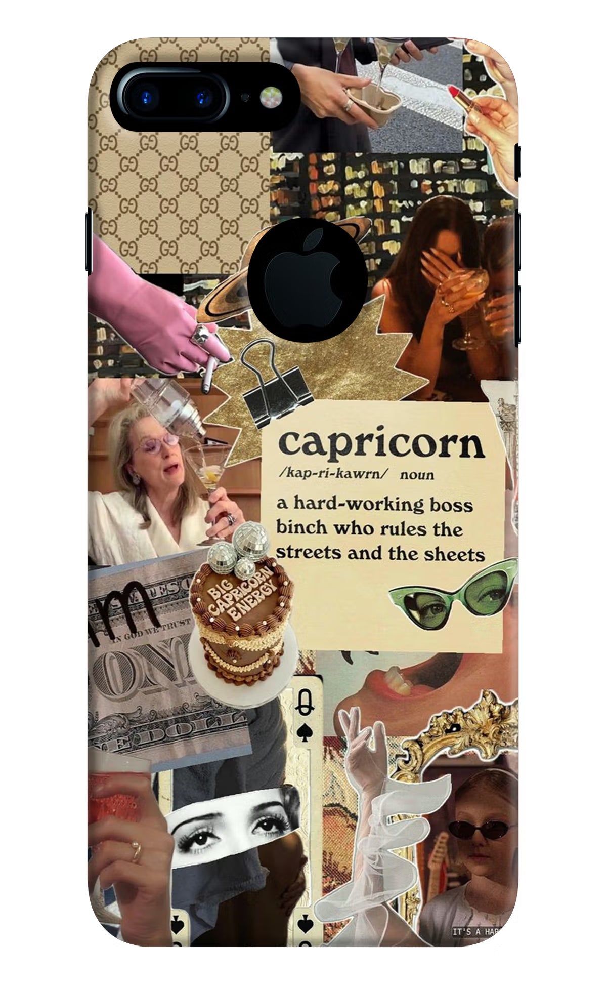 Capricorn Zodiac iPhone 7 Plus Logocut Back Cover - Capricorn Zodiac iPhone 7 Plus Logocut Hard Case Back Cover by Casekaro Capricorn Zodiac iPhone 7 Plus Logocut Hard Case Back Cover by Casekaro