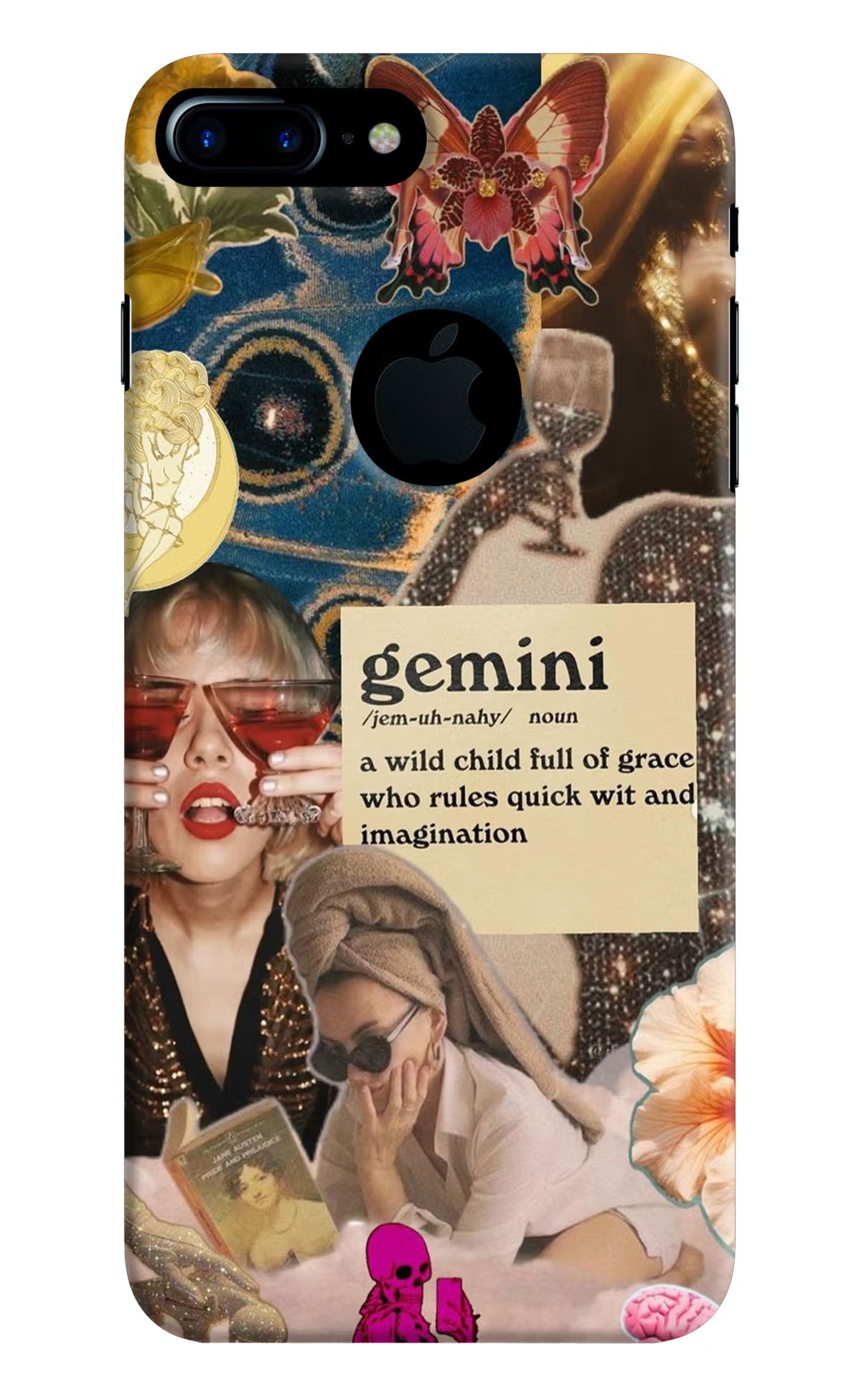 Gemini Zodiac iPhone 7 Plus Logocut Back Cover - Gemini Zodiac iPhone 7 Plus Logocut Hard Case Back Cover by Casekaro Gemini Zodiac iPhone 7 Plus Logocut Hard Case Back Cover by Casekaro