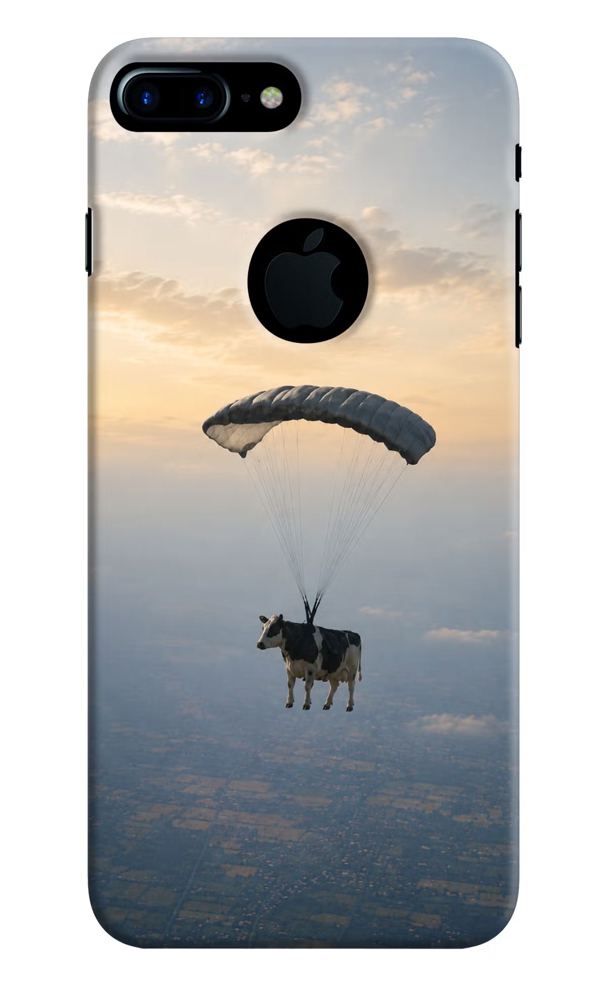 Skydiving Cow iPhone 7 Plus Logocut Back Cover - Skydiving Cow iPhone 7 Plus Logocut Back Cover Skydiving Cow iPhone 7 Plus Logocut Back Cover