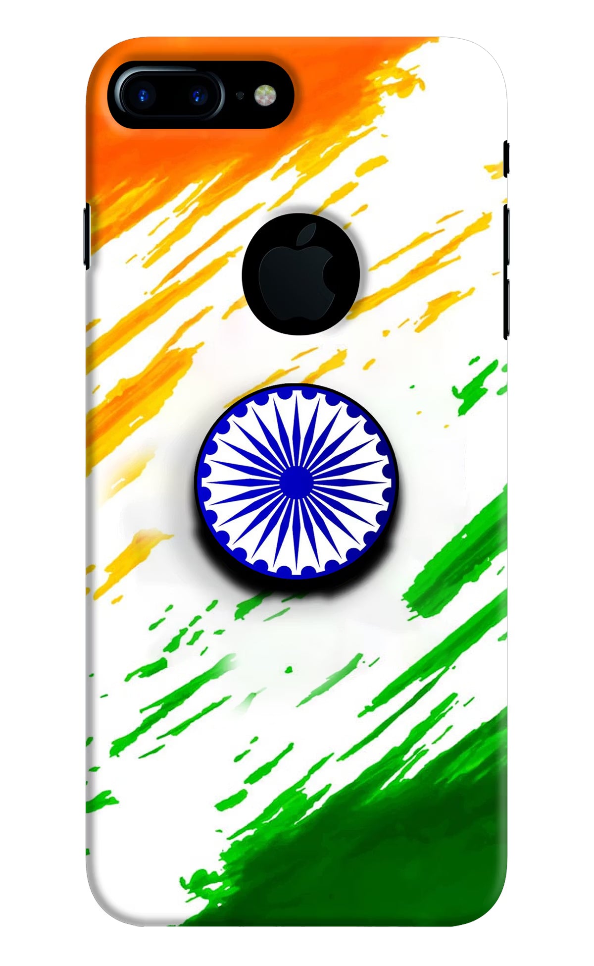 Indian Flag Ashoka Chakra iPhone 7 Plus Logocut Pop Case - Indian Flag Ashoka Chakra iPhone 7 Plus Logocut Pop Case by Casekaro Indian Flag Ashoka Chakra iPhone 7 Plus Logocut Pop Case by Casekaro