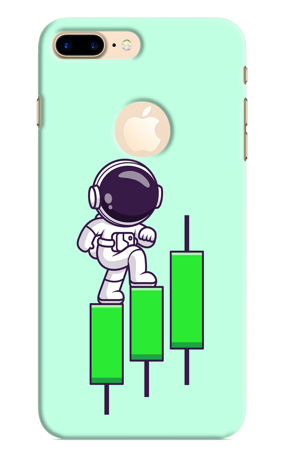 Astronaut Trader iPhone 8 Plus Logocut Back Cover - Astronaut Trader iPhone 8 Plus Logocut Hard Case Back Cover by Casekaro Astronaut Trader iPhone 8 Plus Logocut Hard Case Back Cover by Casekaro