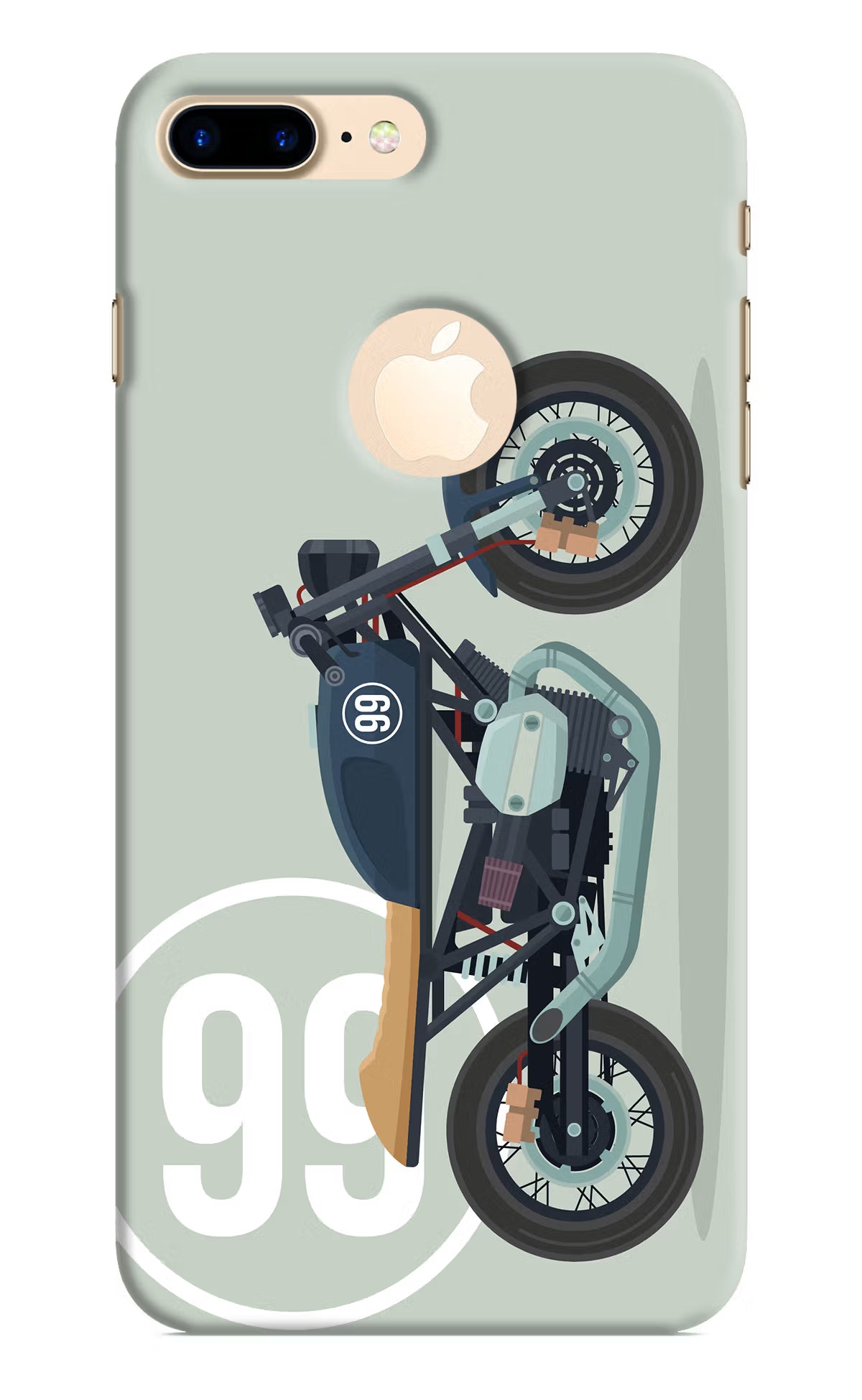 Classic Cafe Racer 99 iPhone 8 Plus Logocut Back Cover - Classic Cafe Racer 99 iPhone 8 Plus Logocut Hard Case Back Cover by Casekaro Classic Cafe Racer 99 iPhone 8 Plus Logocut Hard Case Back Cover by Casekaro