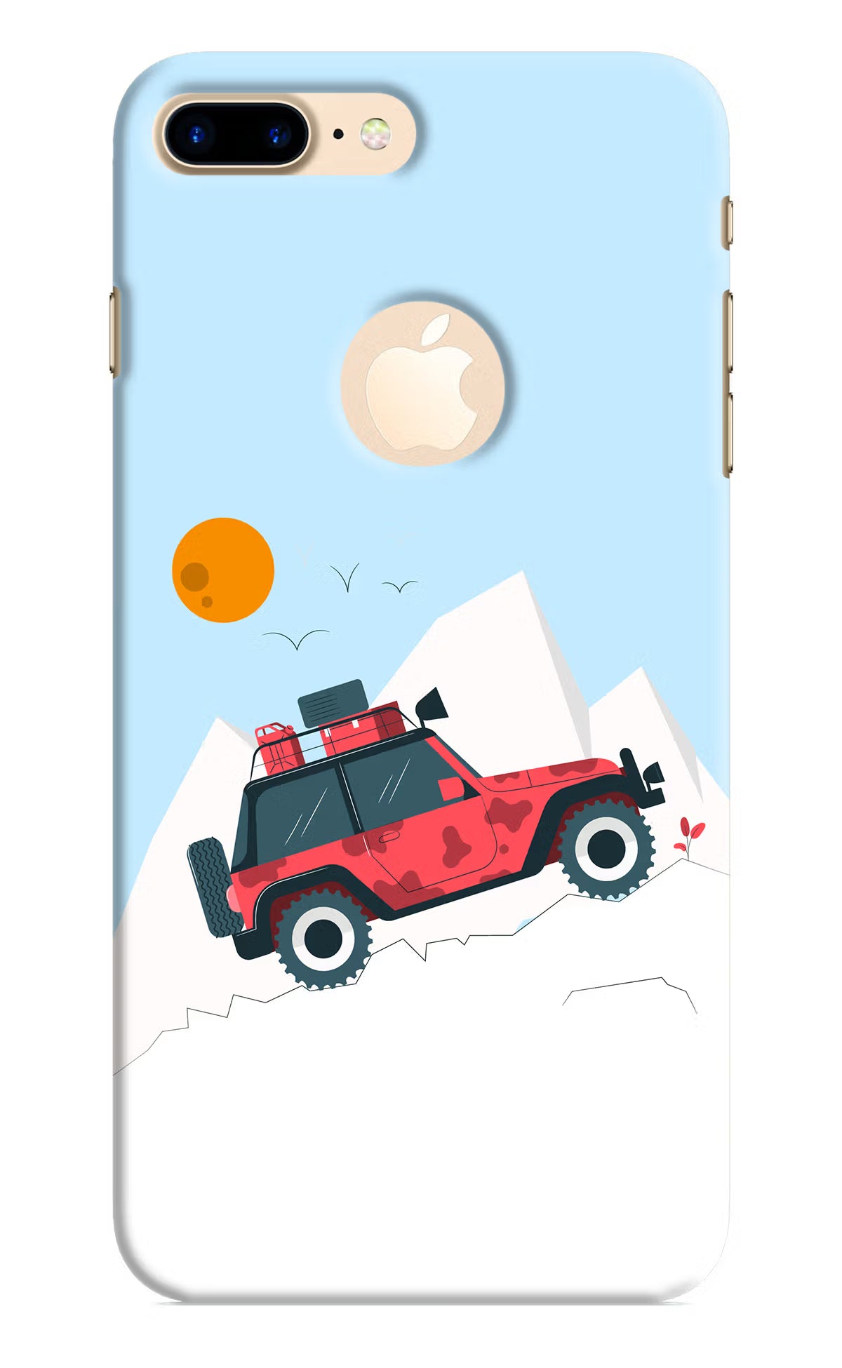 Mountain Trail Beast iPhone 8 Plus Logocut Back Cover - Mountain Trail Beast iPhone 8 Plus Logocut Hard Case Back Cover by Casekaro Mountain Trail Beast iPhone 8 Plus Logocut Hard Case Back Cover by Casekaro