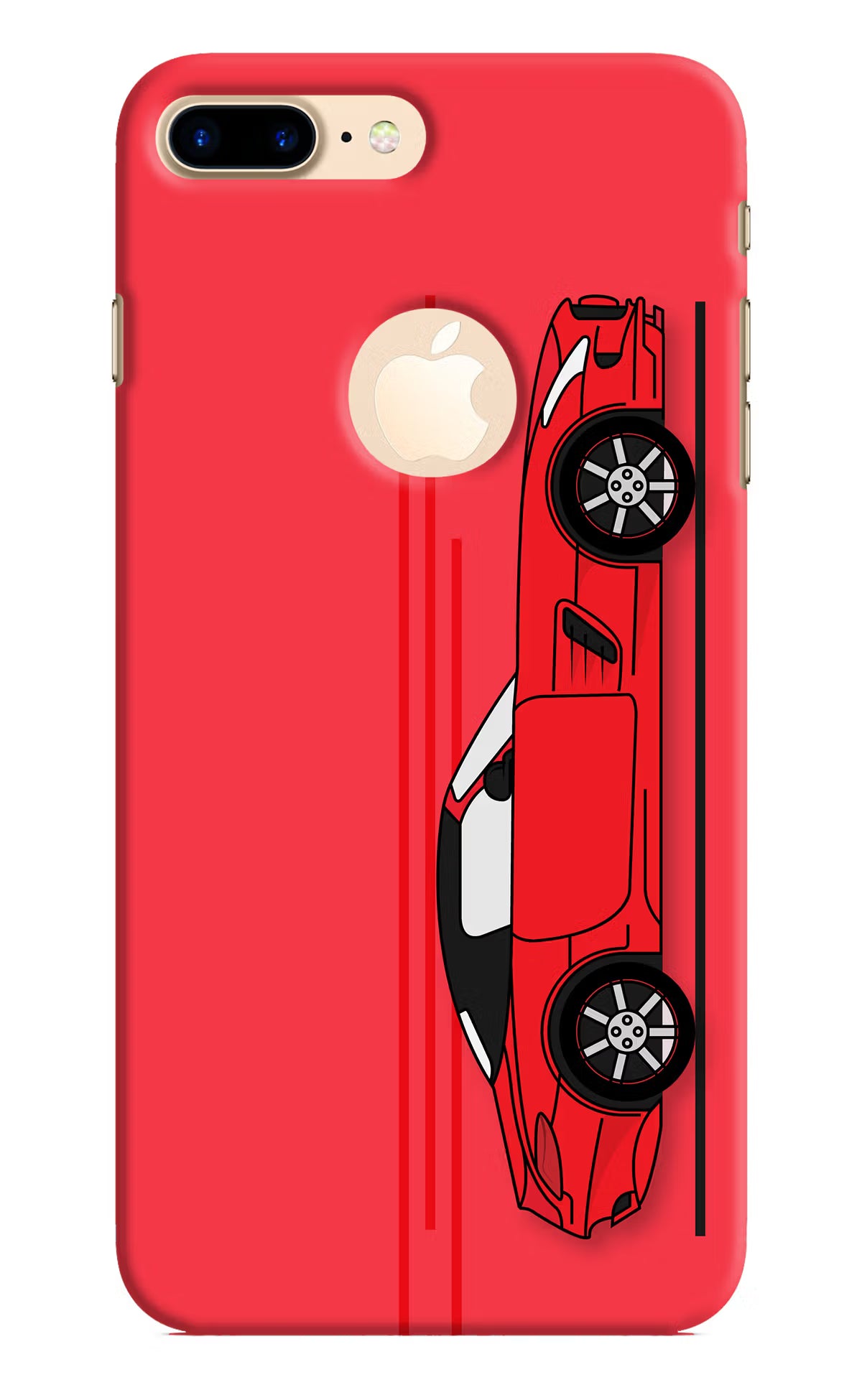 Red Velocity iPhone 8 Plus Logocut Back Cover - Red Velocity iPhone 8 Plus Logocut Hard Case Back Cover by Casekaro Red Velocity iPhone 8 Plus Logocut Hard Case Back Cover by Casekaro