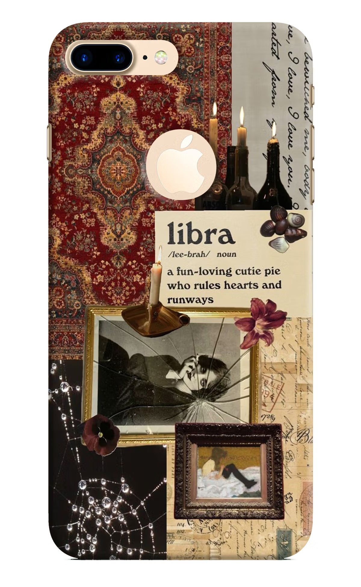 Libra Zodiac iPhone 8 Plus Logocut Back Cover - Libra Zodiac iPhone 8 Plus Logocut Hard Case Back Cover by Casekaro Libra Zodiac iPhone 8 Plus Logocut Hard Case Back Cover by Casekaro