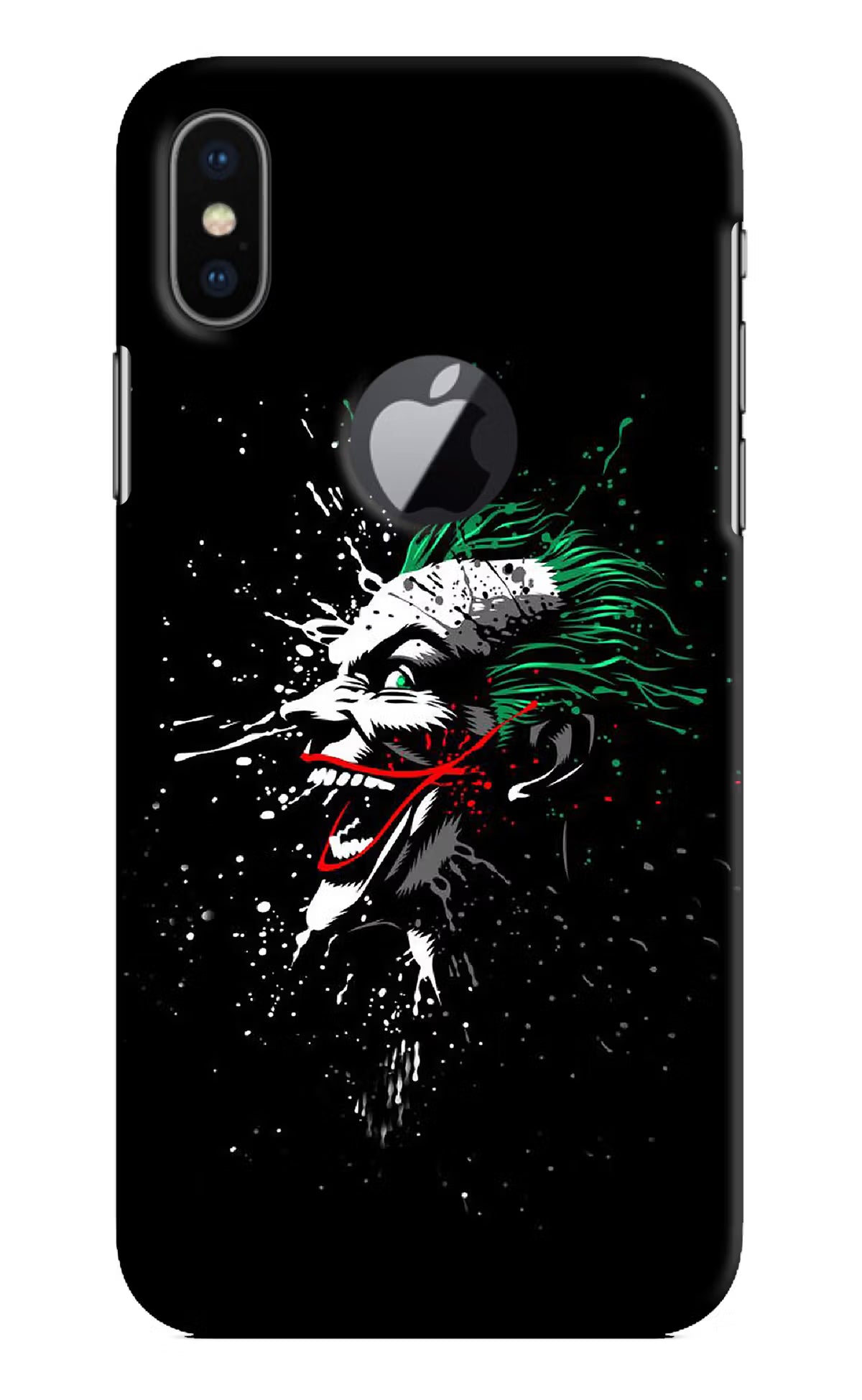 Joker iPhone X Logocut Back Cover - Joker iPhone X Logocut Hard Case Back Cover by Casekaro Joker iPhone X Logocut Hard Case Back Cover by Casekaro
