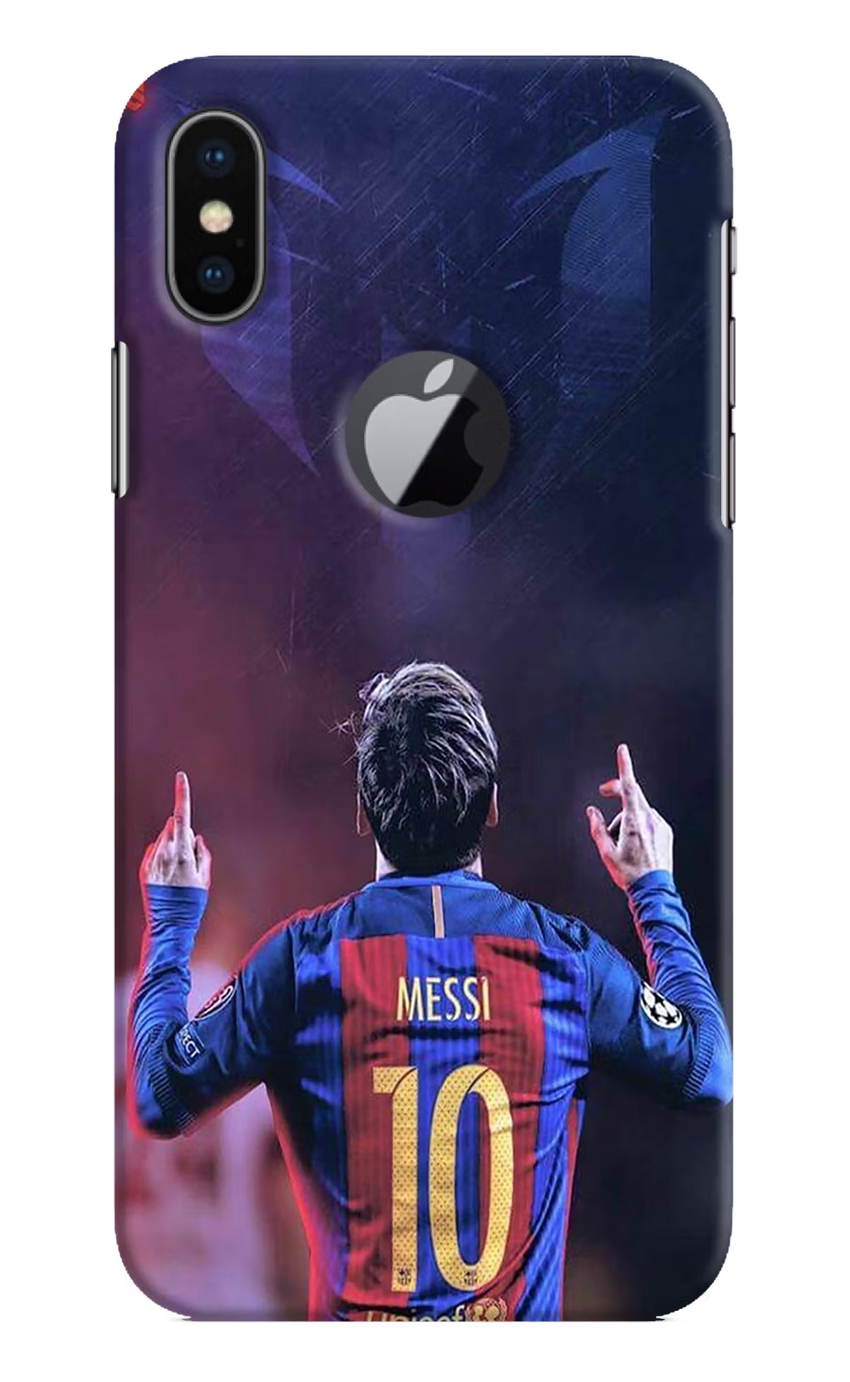 Messi iPhone X Logocut Back Cover - Messi iPhone X Logocut Hard Case Back Cover by Casekaro Messi iPhone X Logocut Hard Case Back Cover by Casekaro