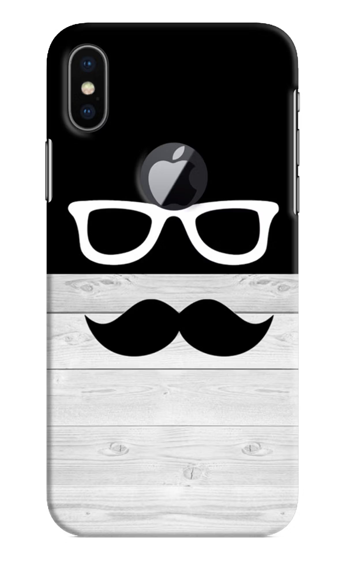 Mustache iPhone X Logocut Back Cover - Mustache iPhone X Logocut Hard Case Back Cover by Casekaro Mustache iPhone X Logocut Hard Case Back Cover by Casekaro